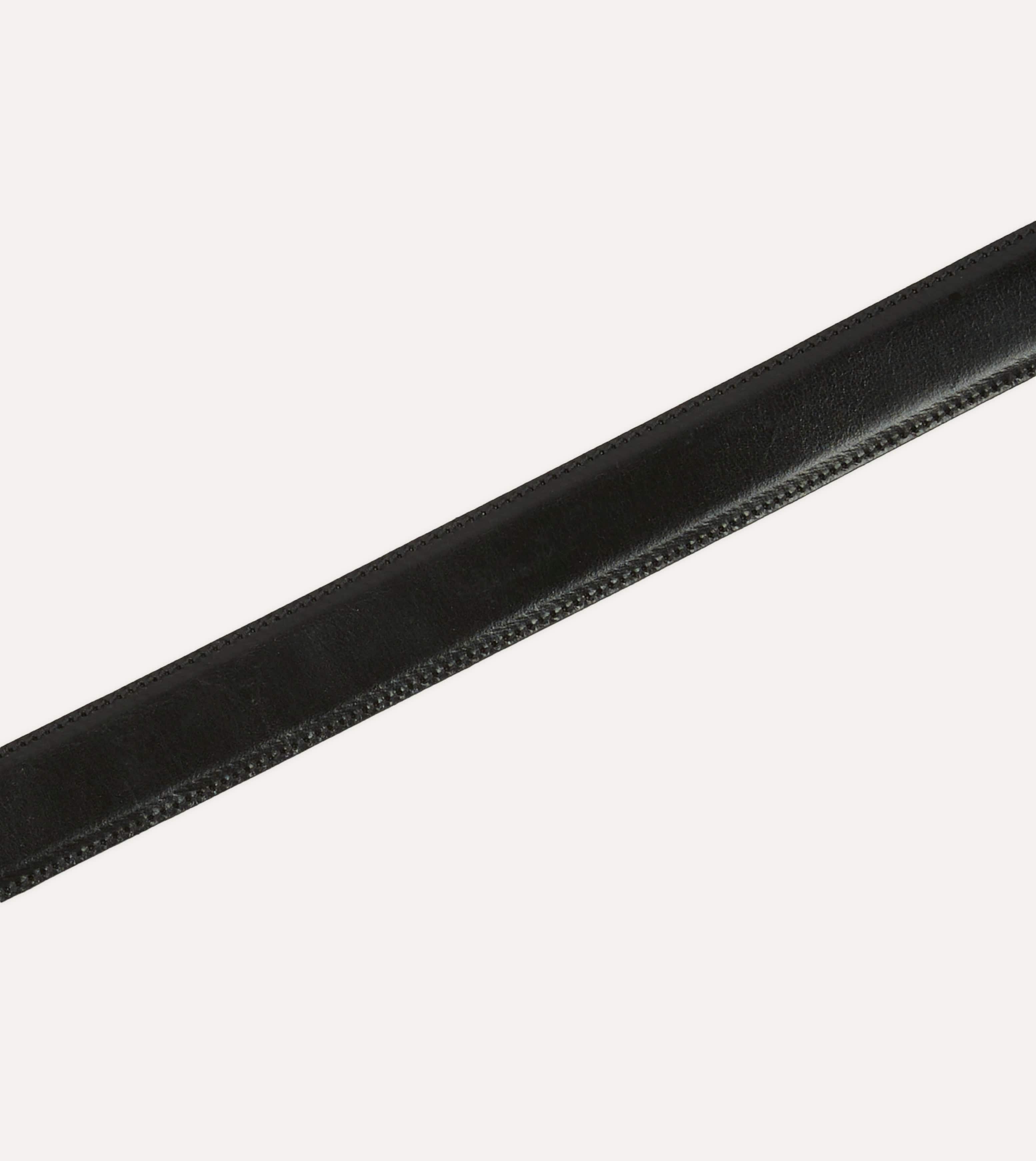 Black Bridle Calf Leather Western Belt - Image 4
