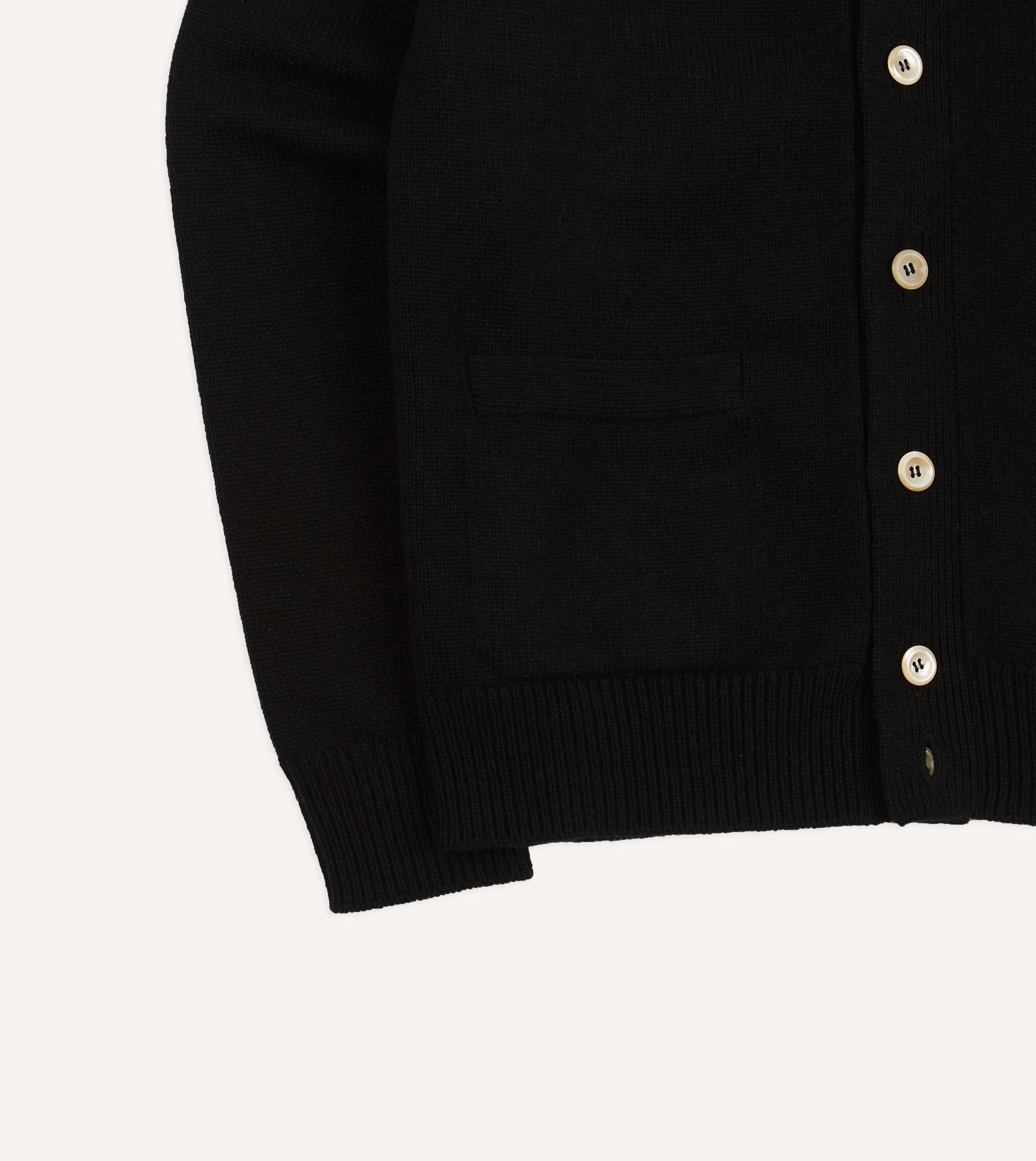 Black Lambswool 6 Button Cardigan - Image 6