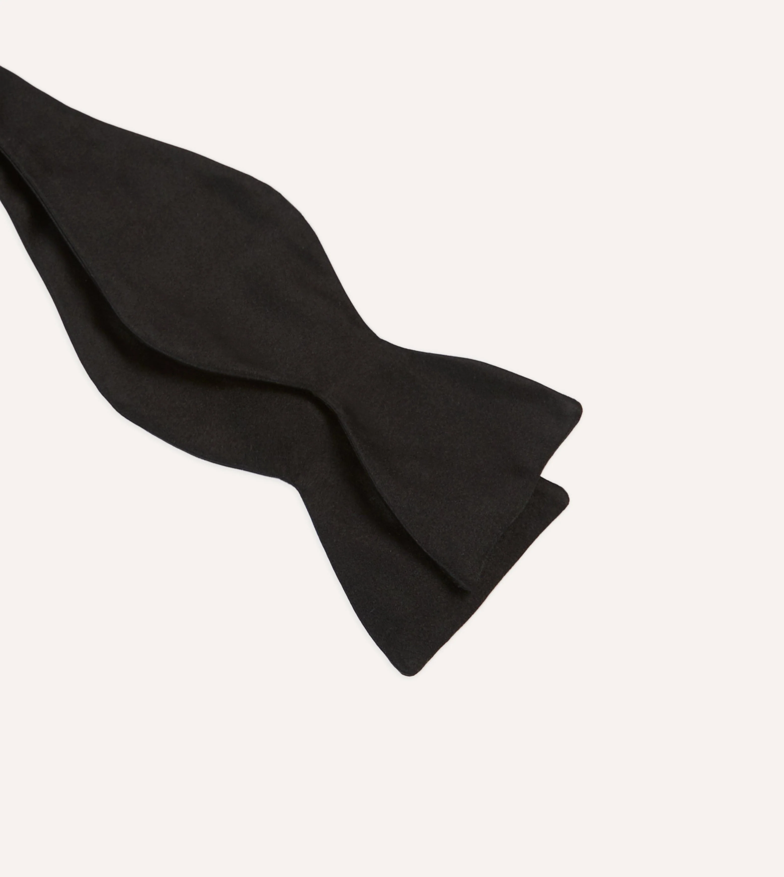 Black Self-Tie Satin Butterfly Bow Tie - Image 2