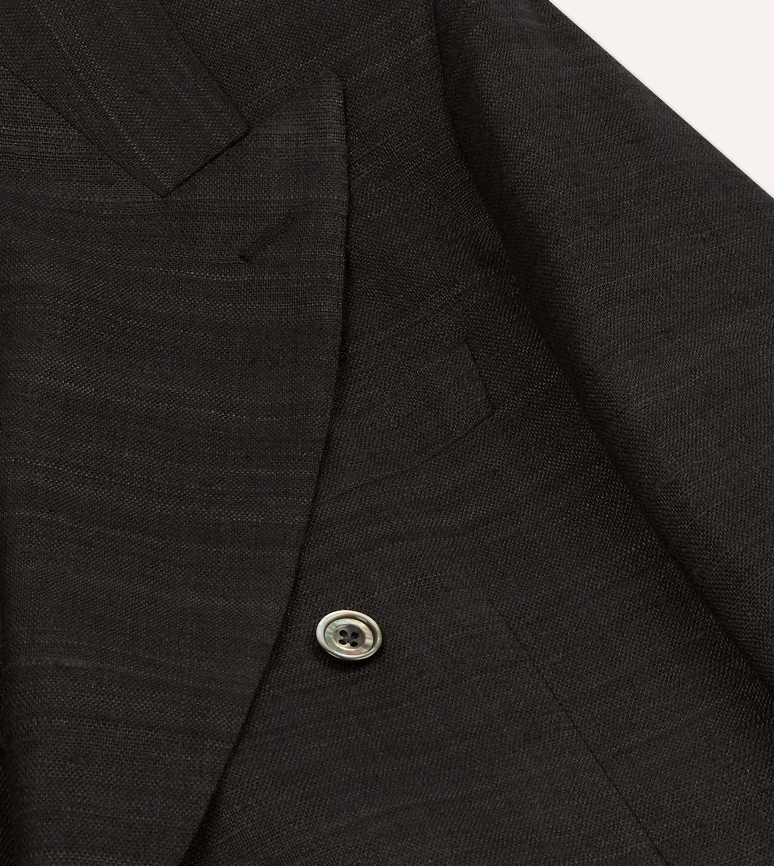 Black Tussah Silk Double-Breasted Evening Jacket - Image 4