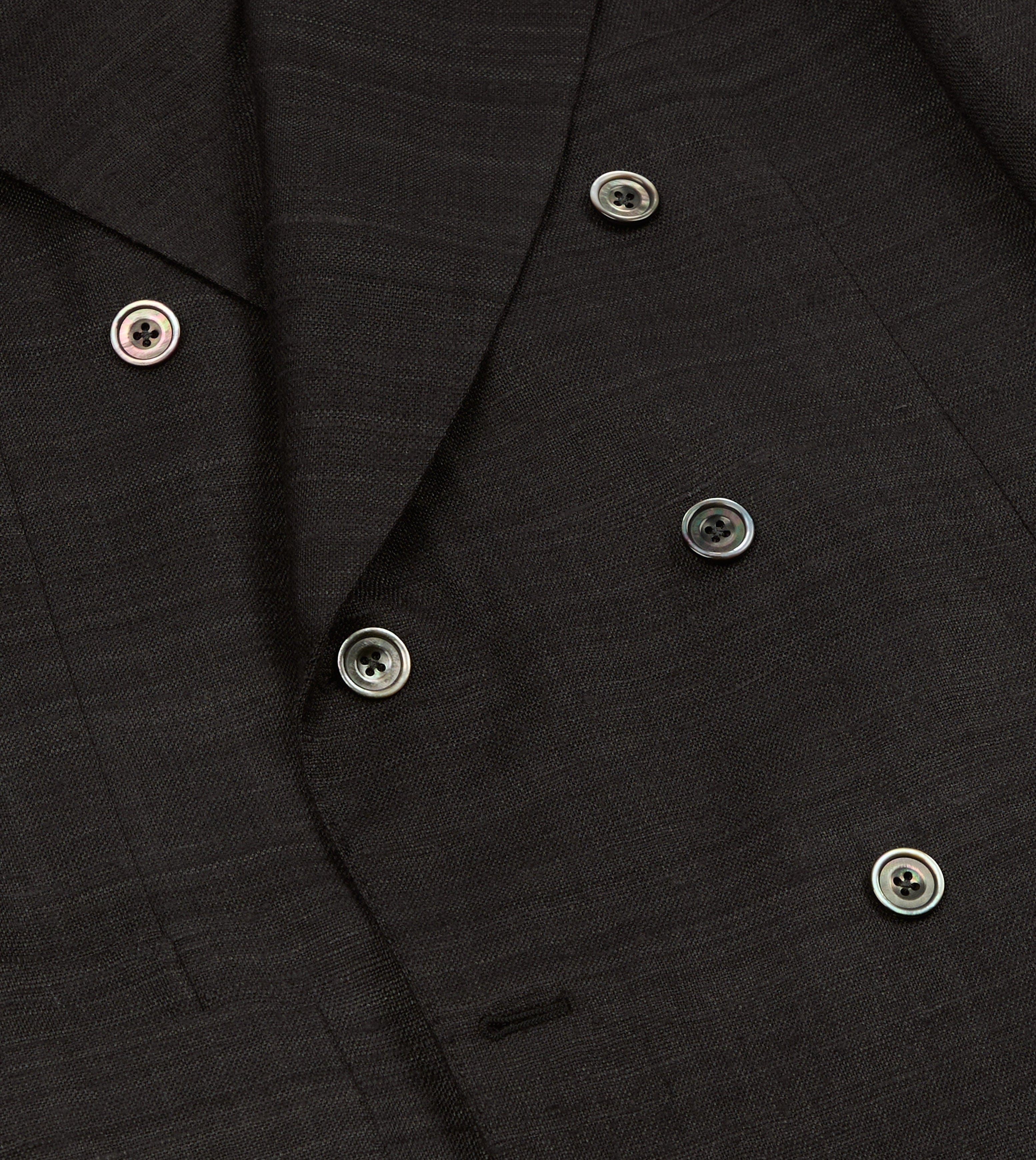 Black Tussah Silk Double-Breasted Evening Jacket - Image 5