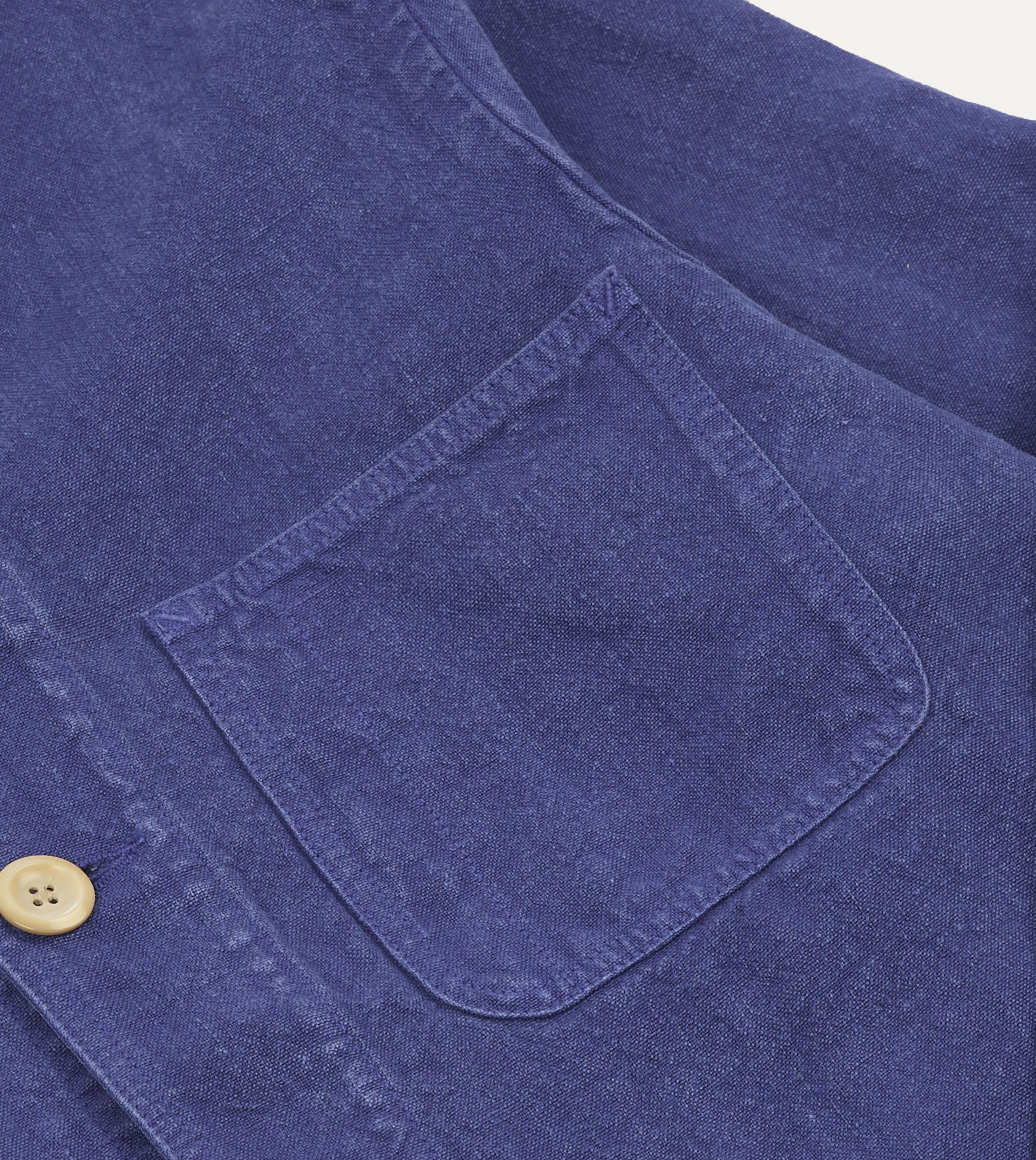 Blue Linen Five-Pocket Chore Jacket - Image 5