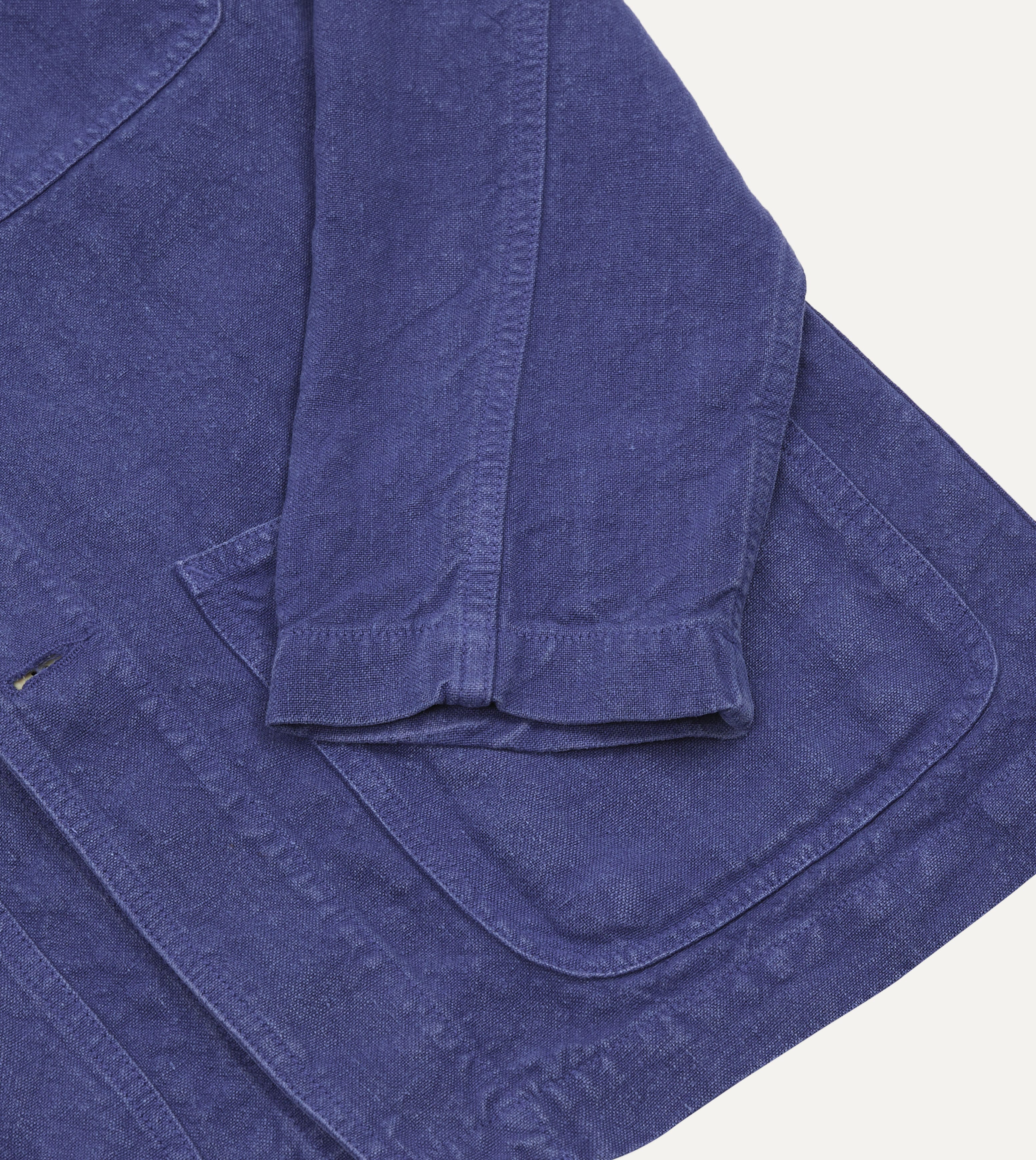 Blue Linen Five-Pocket Chore Jacket - Image 6