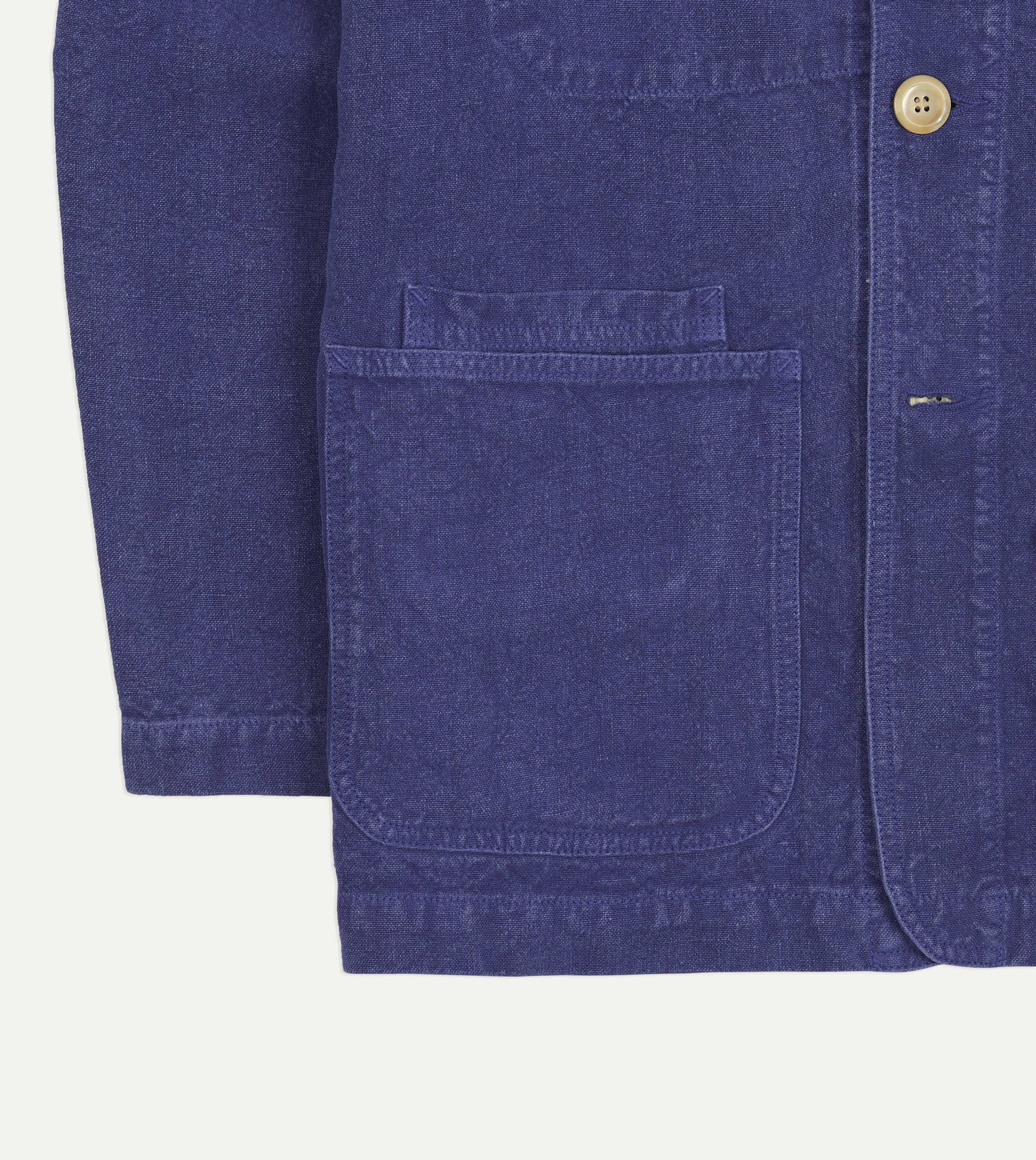 Blue Linen Five-Pocket Chore Jacket - Image 7