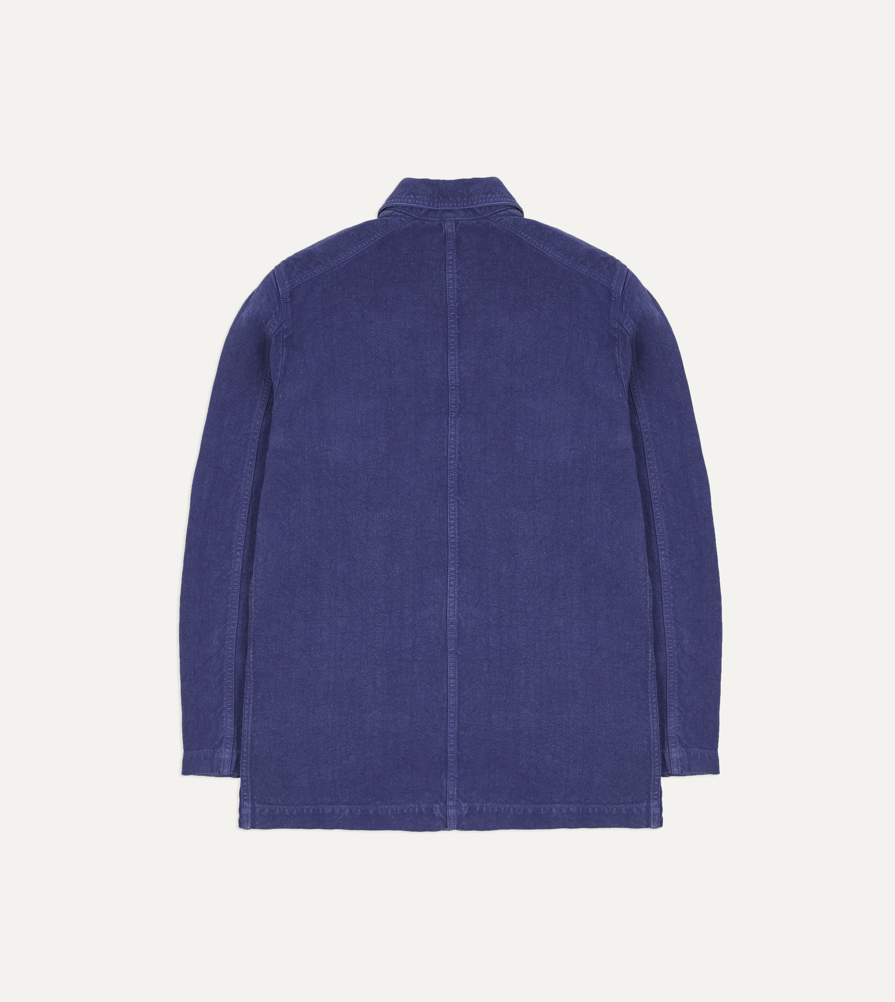 Blue Linen Five-Pocket Chore Jacket - Image 9