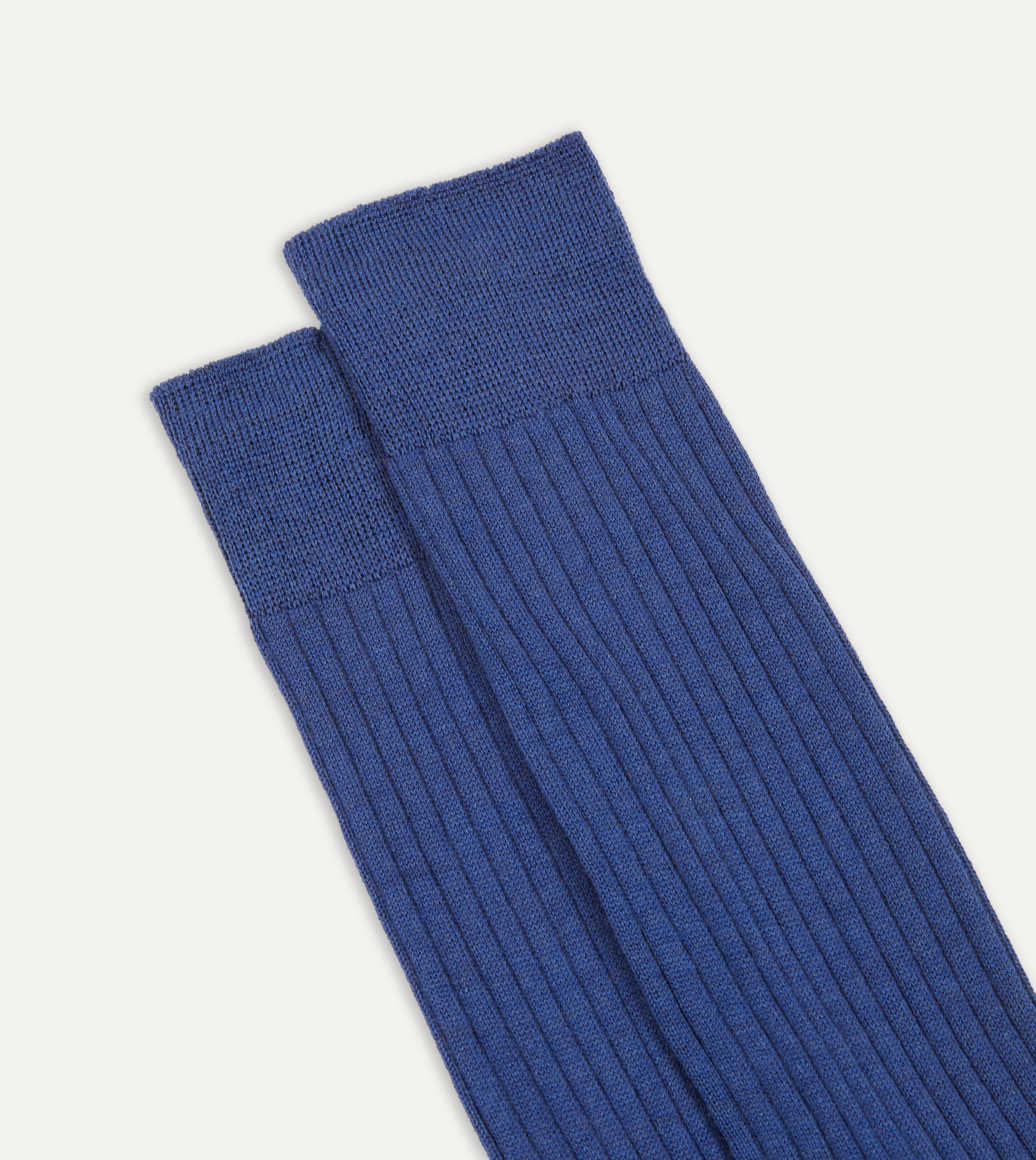 Blue Wool Mid-Calf Socks - Image 3