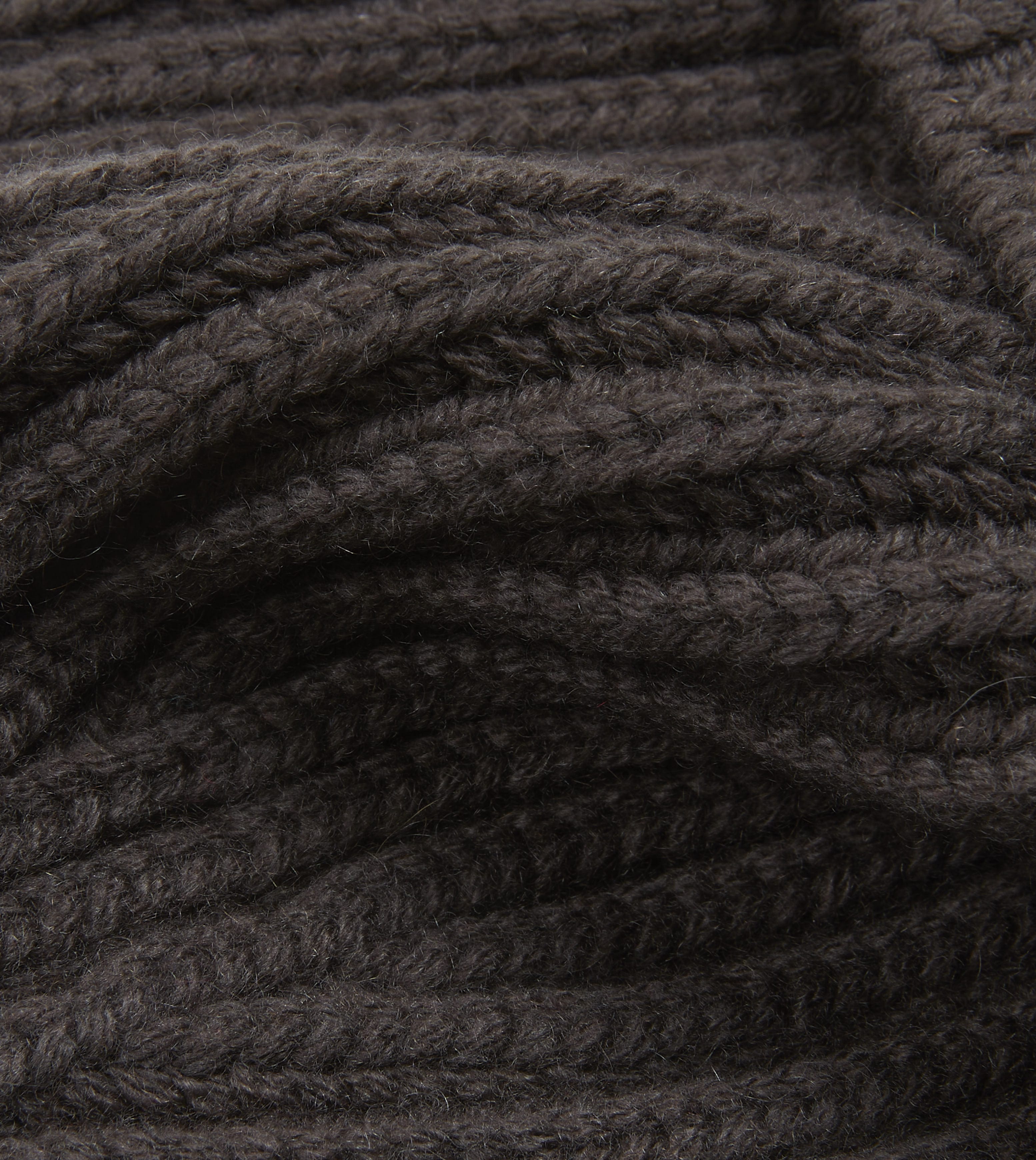 Brown Cashmere Ribbed Knit Cap - Image 2