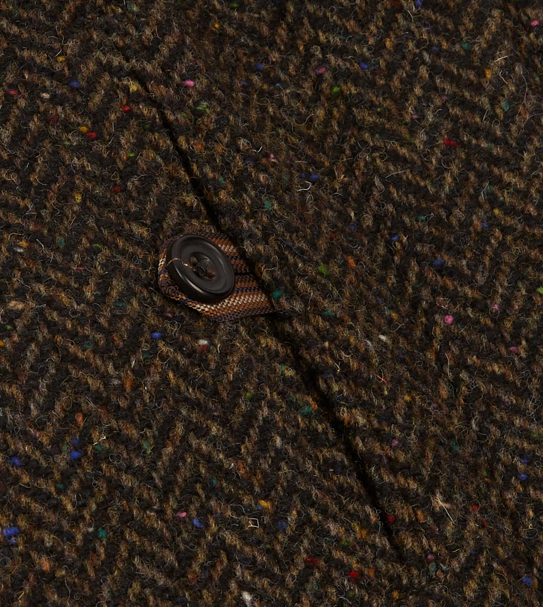 Brown Herringbone Wool Raglan Coat - Image 7