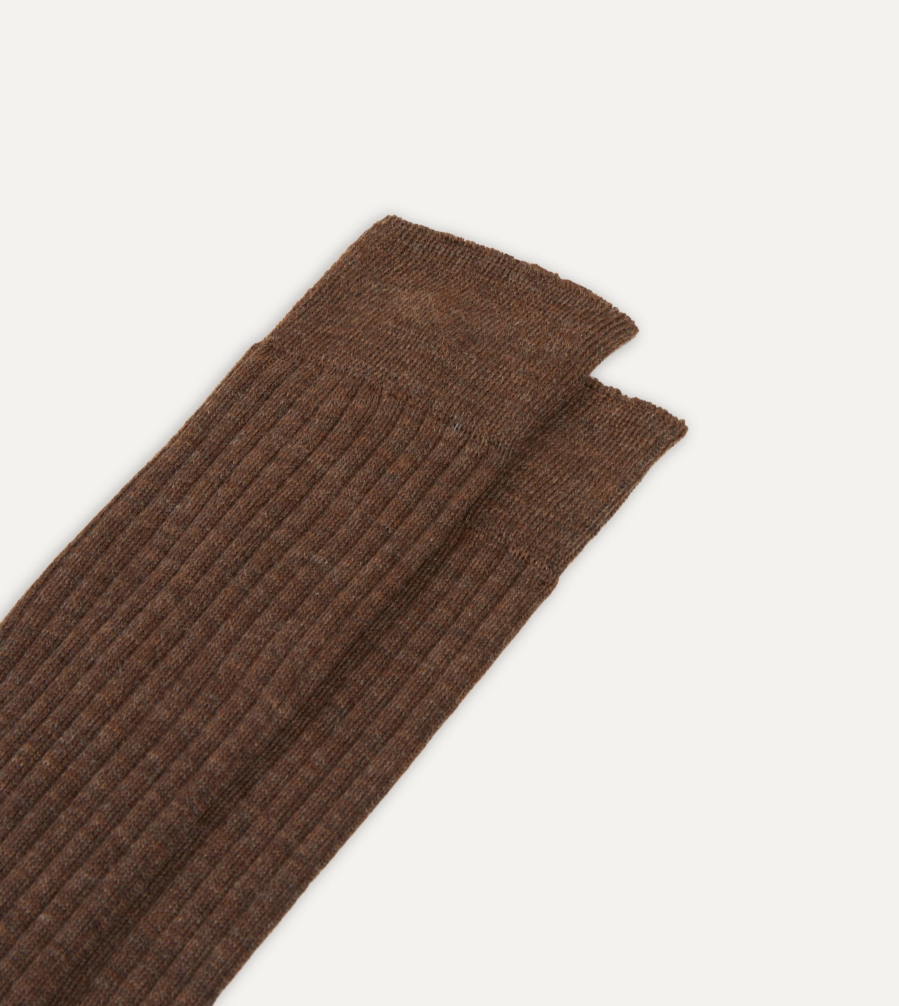 Brown Wool Over-the-Calf Socks - Image 3