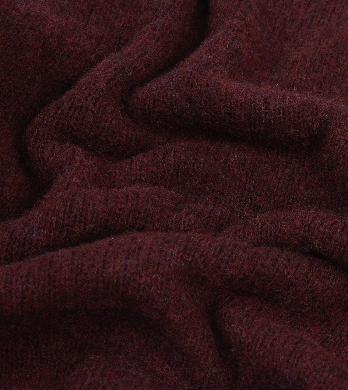 Burgundy Brushed Shetland Crew Neck Jumper - Image 2