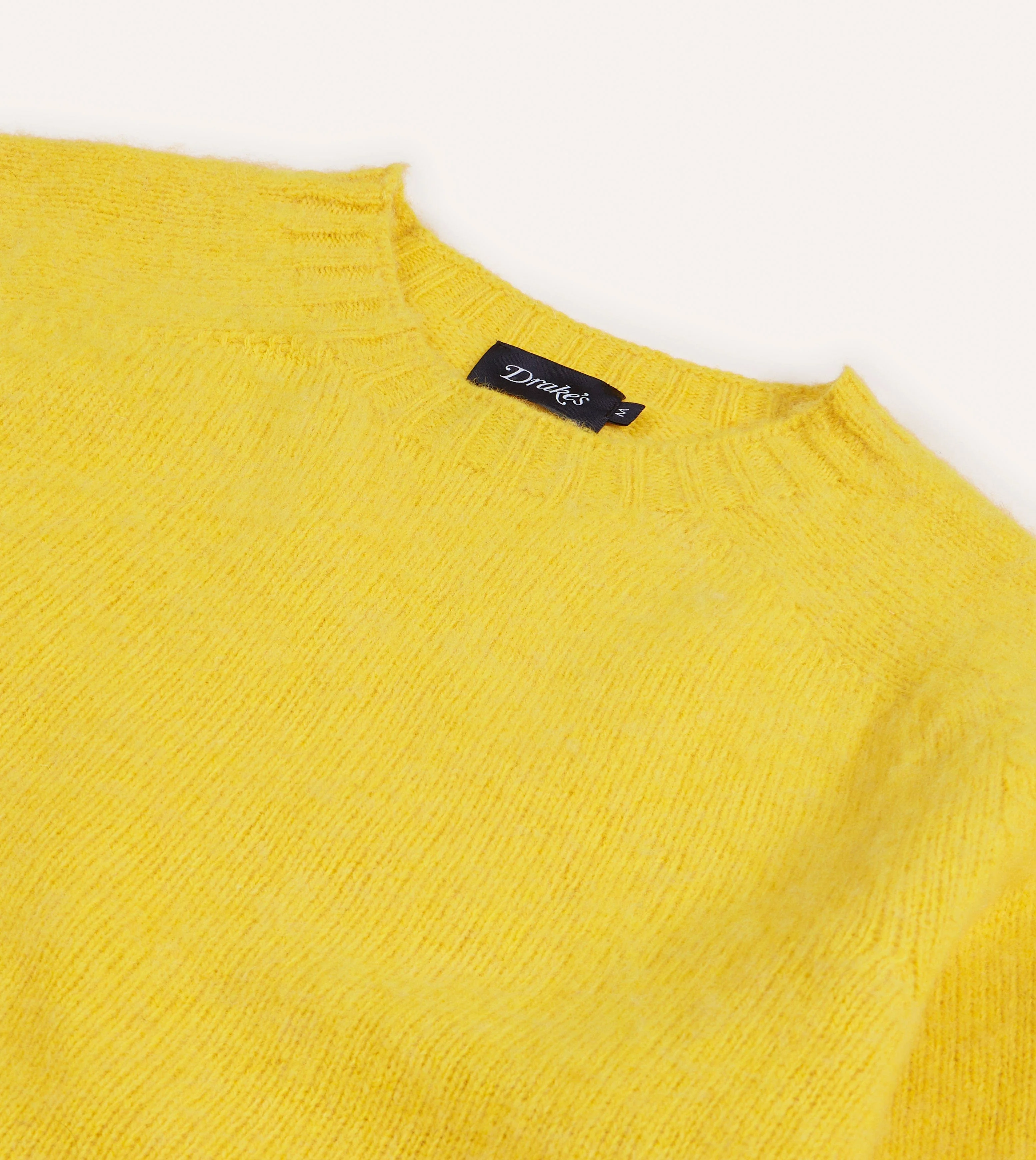 Canary Yellow Brushed Shetland Crew Neck Jumper - Image 3