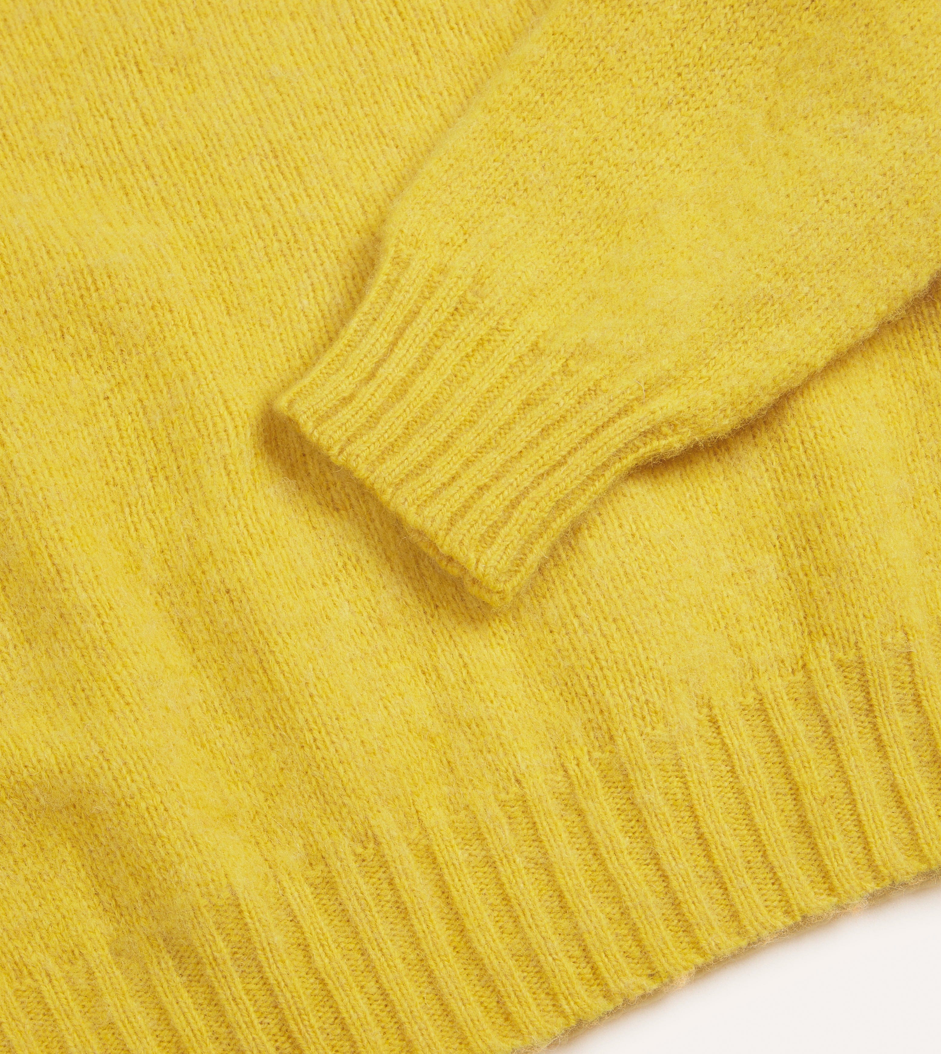 Canary Yellow Brushed Shetland Crew Neck Jumper - Image 4