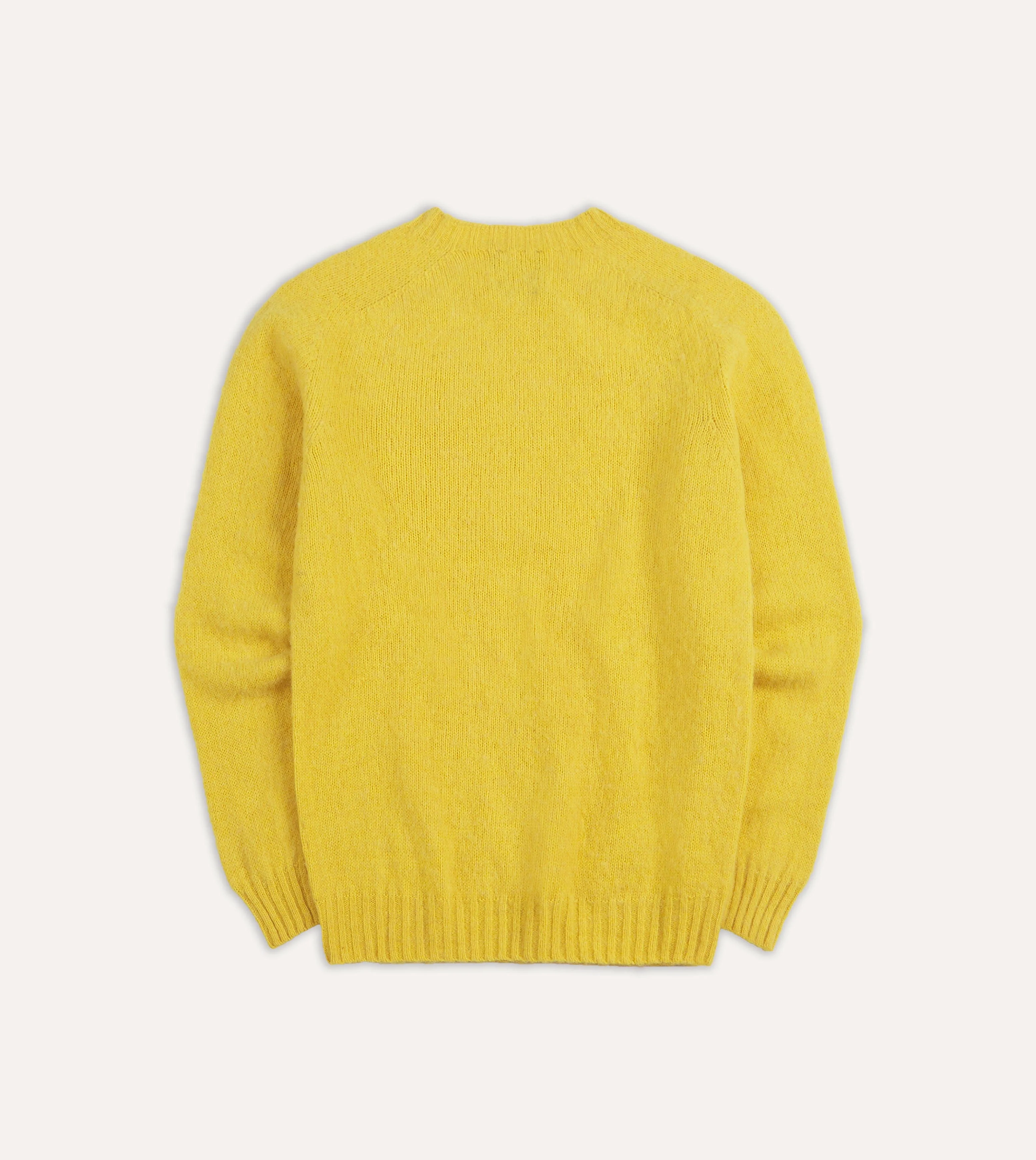 Canary Yellow Brushed Shetland Crew Neck Jumper - Image 5