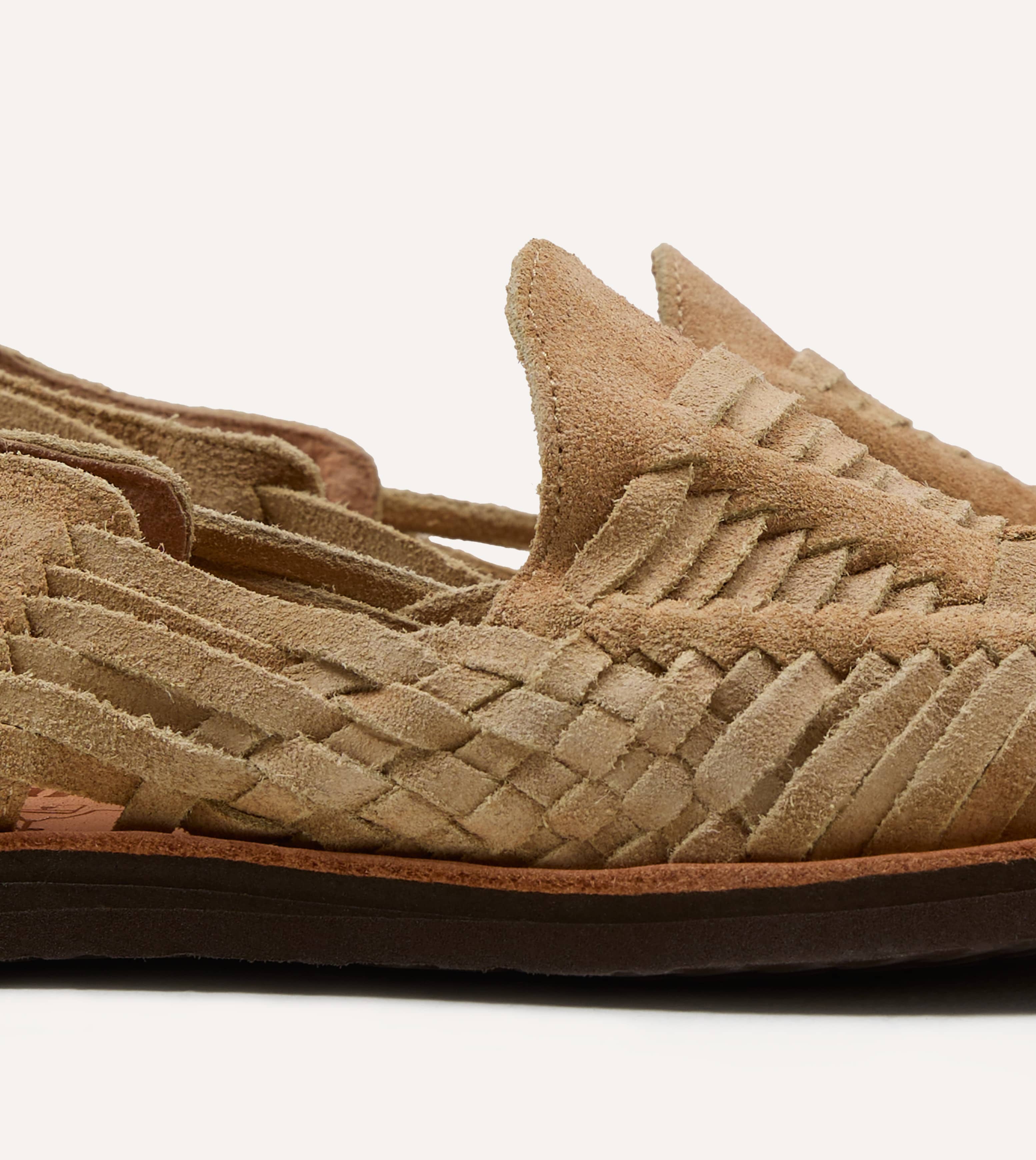 Chamula Khaki Suede Cancun Woven Sandal - Image 3