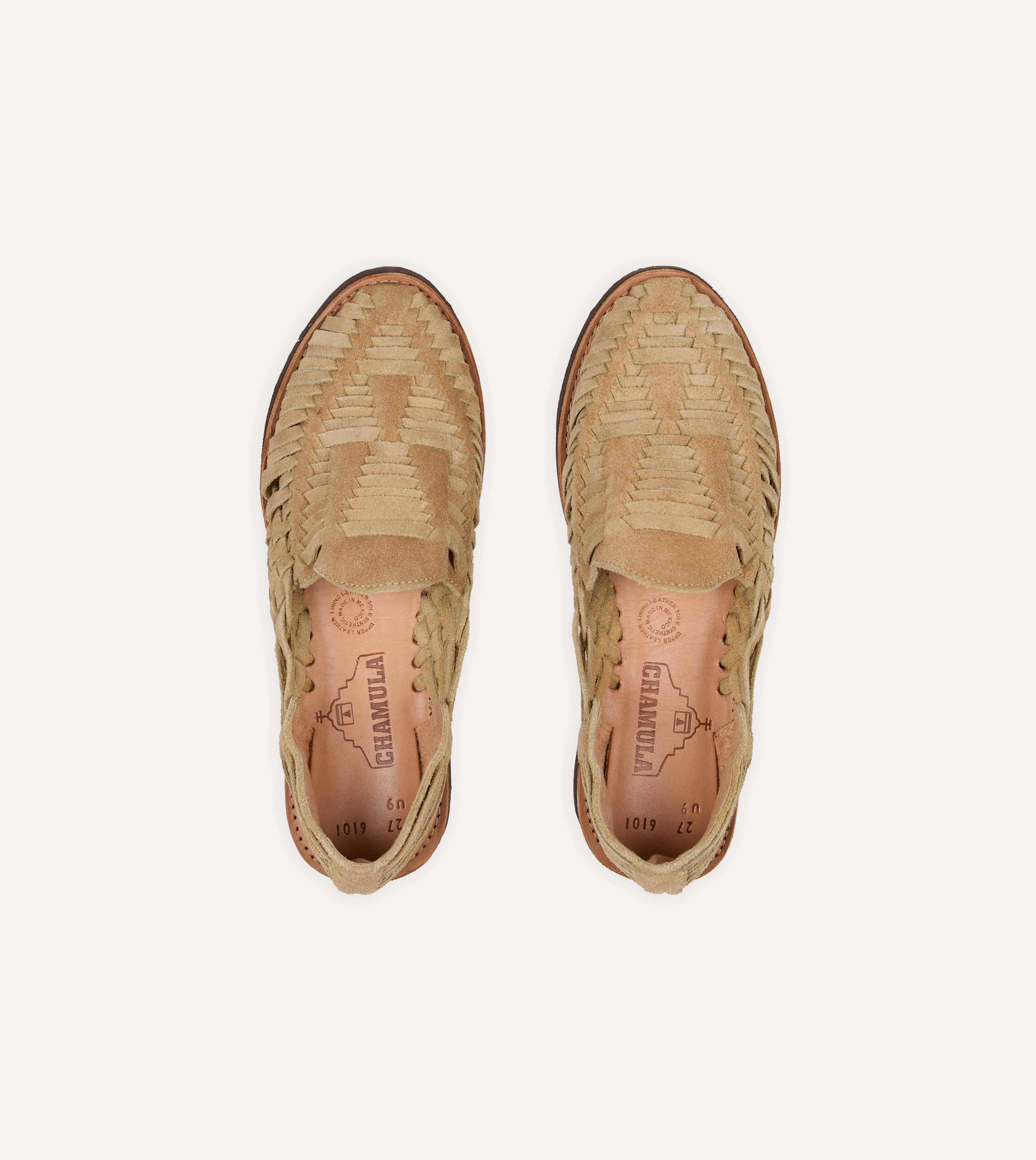 Chamula Khaki Suede Cancun Woven Sandal - Image 4