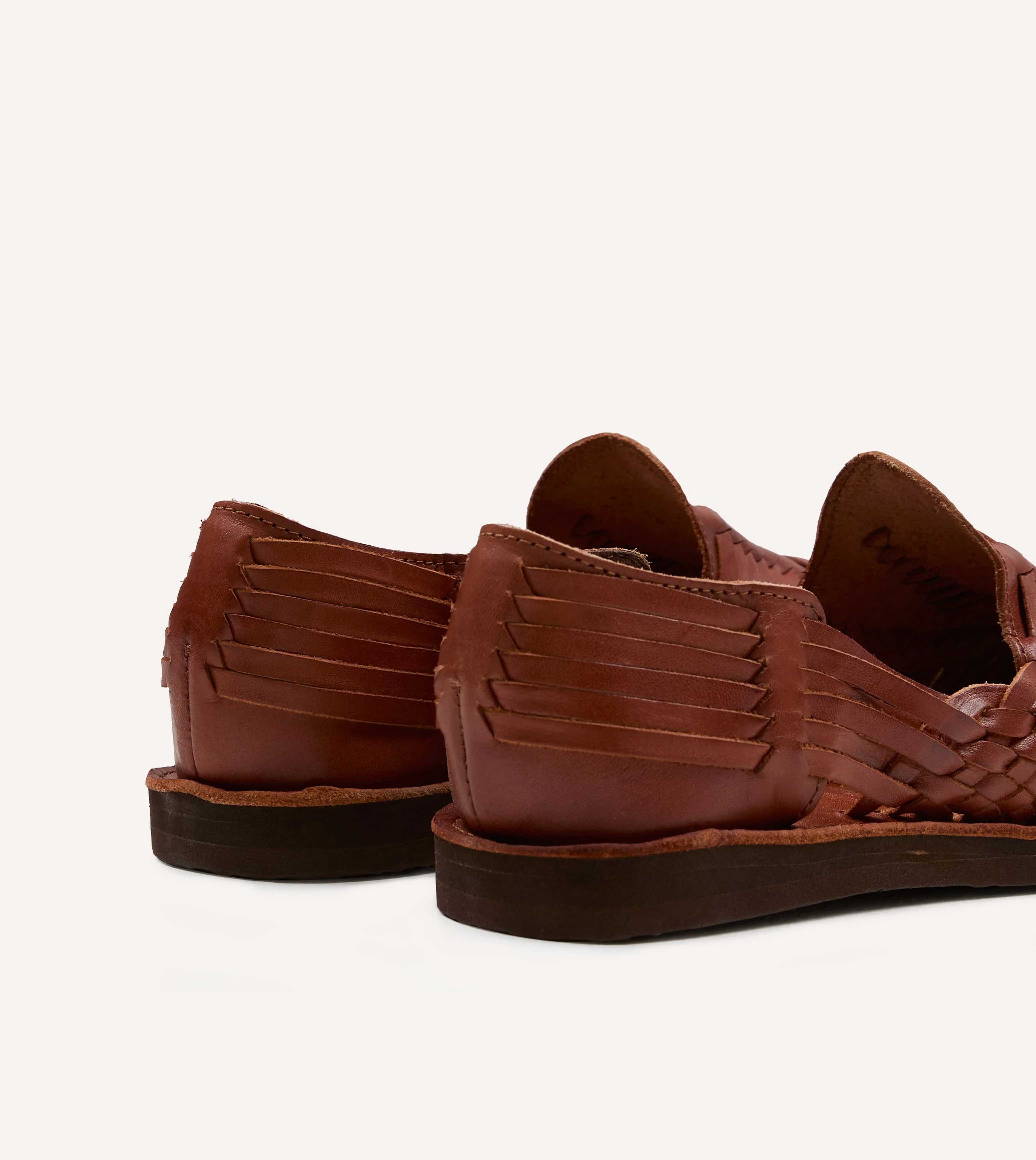Chamula Red Brown Leather Cancun Woven Sandal - Image 5