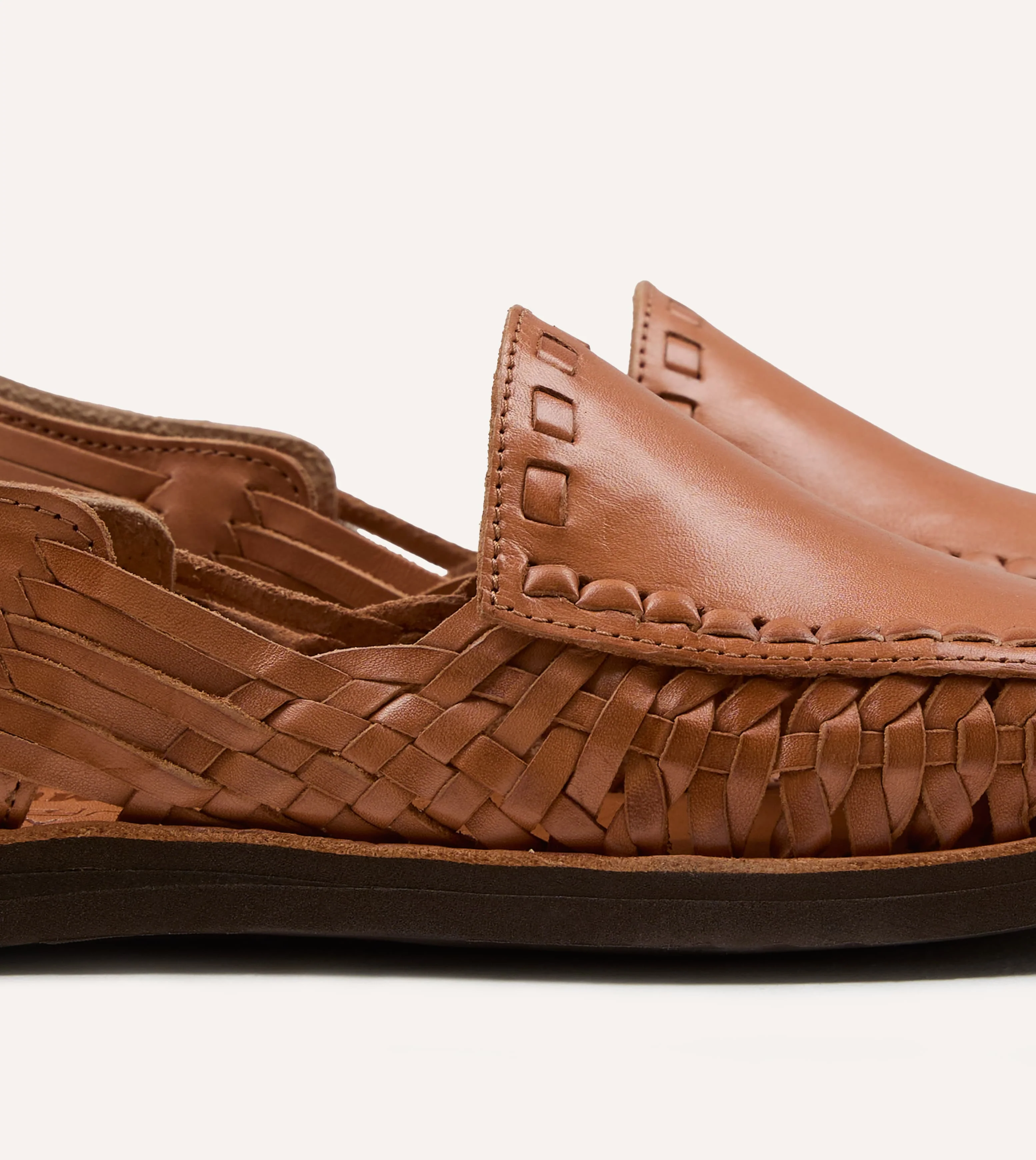 Chamula Tan Leather Durango Woven Sandal - Image 3