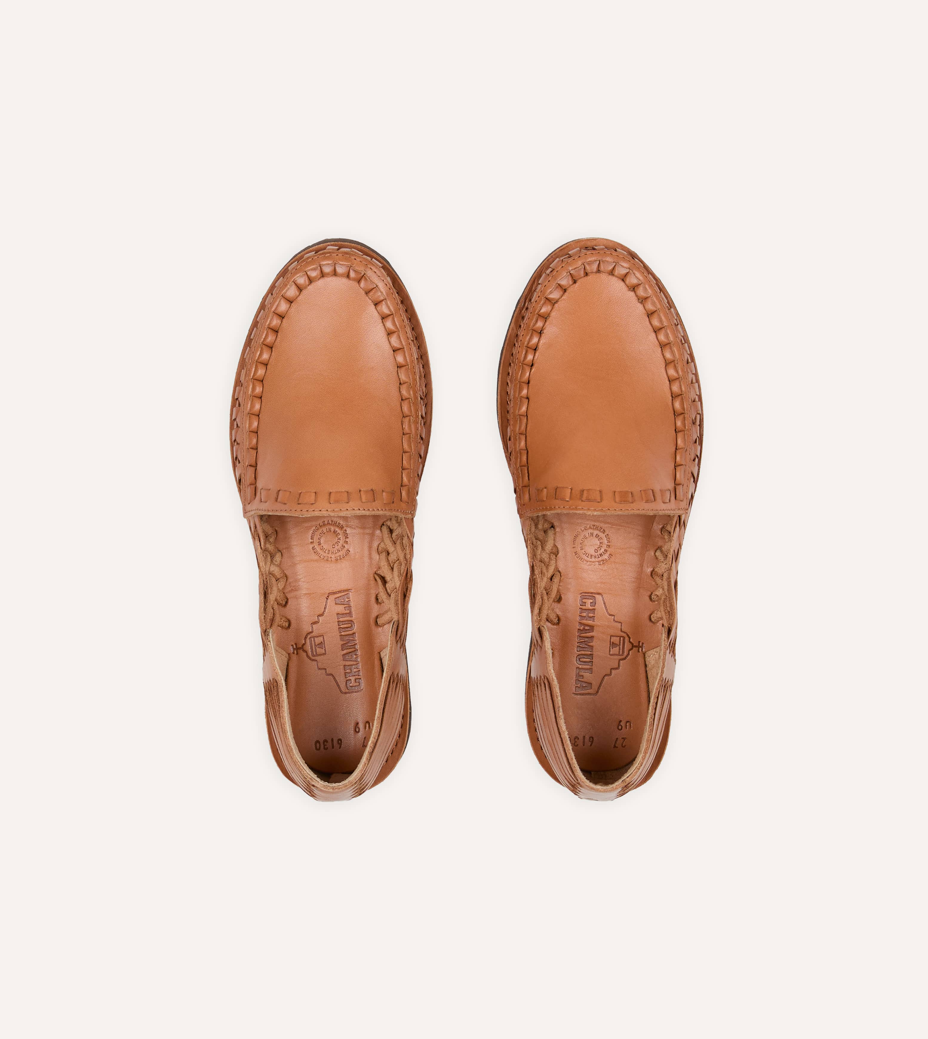 Chamula Tan Leather Durango Woven Sandal - Image 4