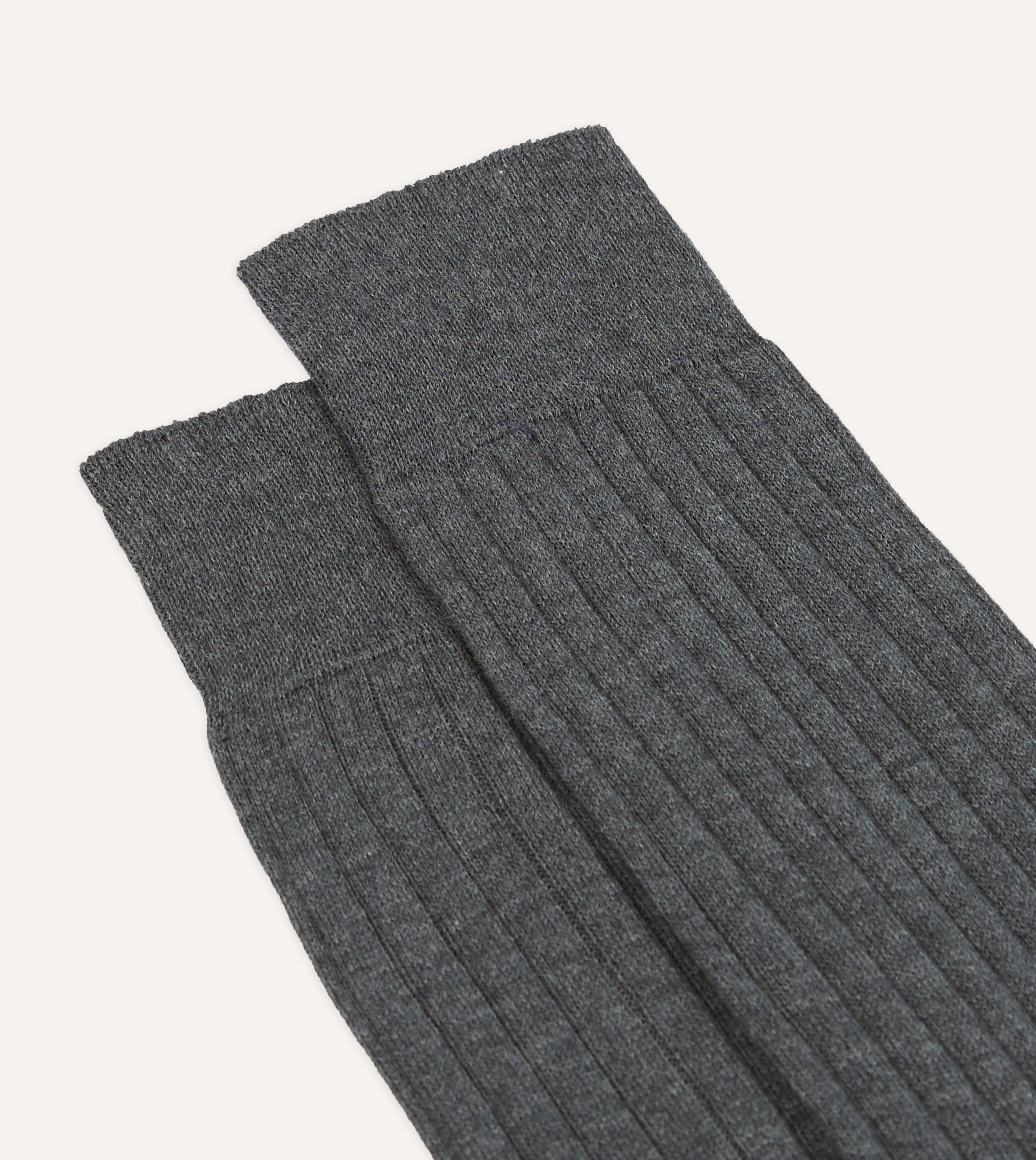 Charcoal Cotton Mid-Calf Socks - Image 3
