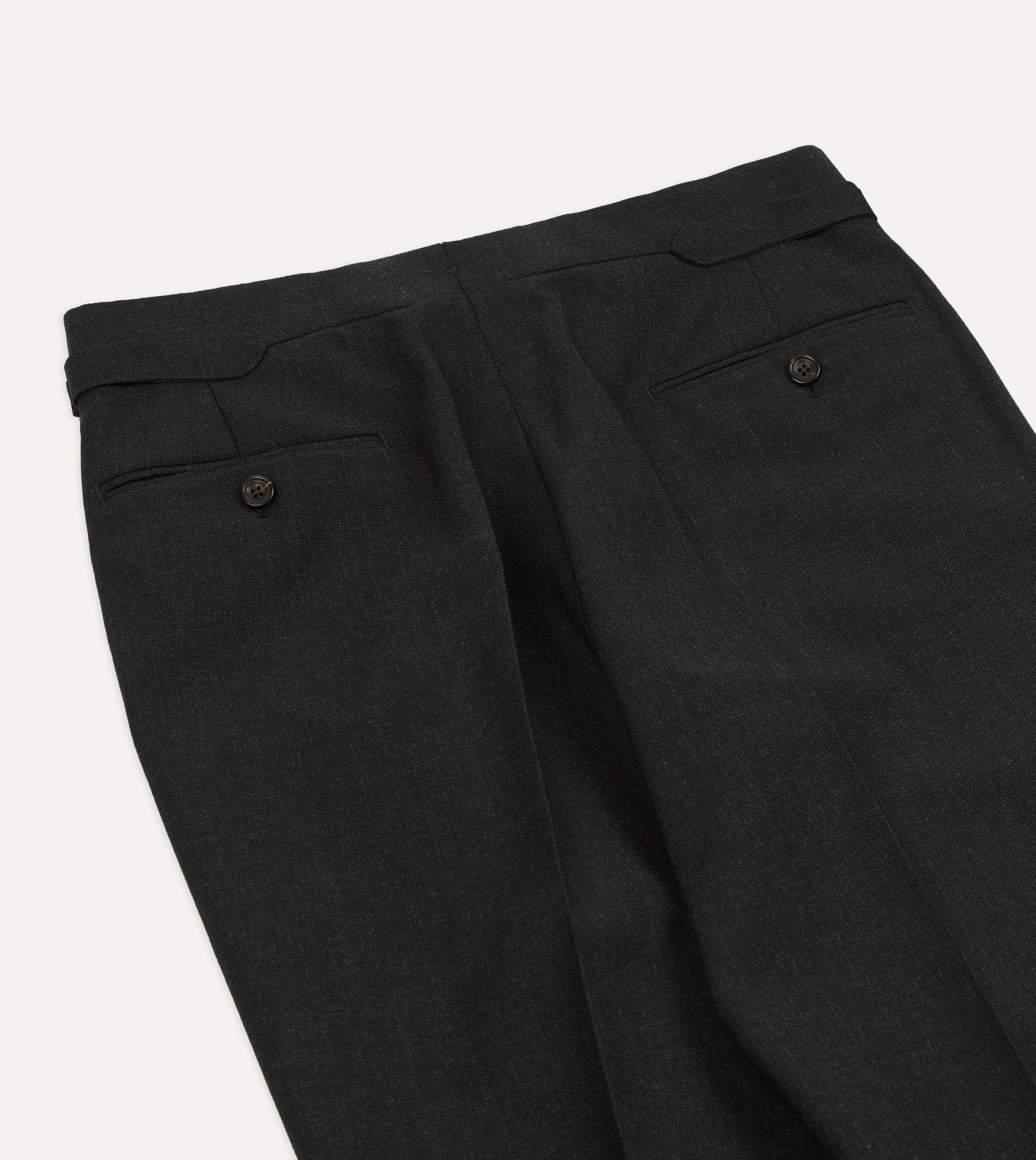 Charcoal Fresco® Wool Single Pleat Trouser - Image 5