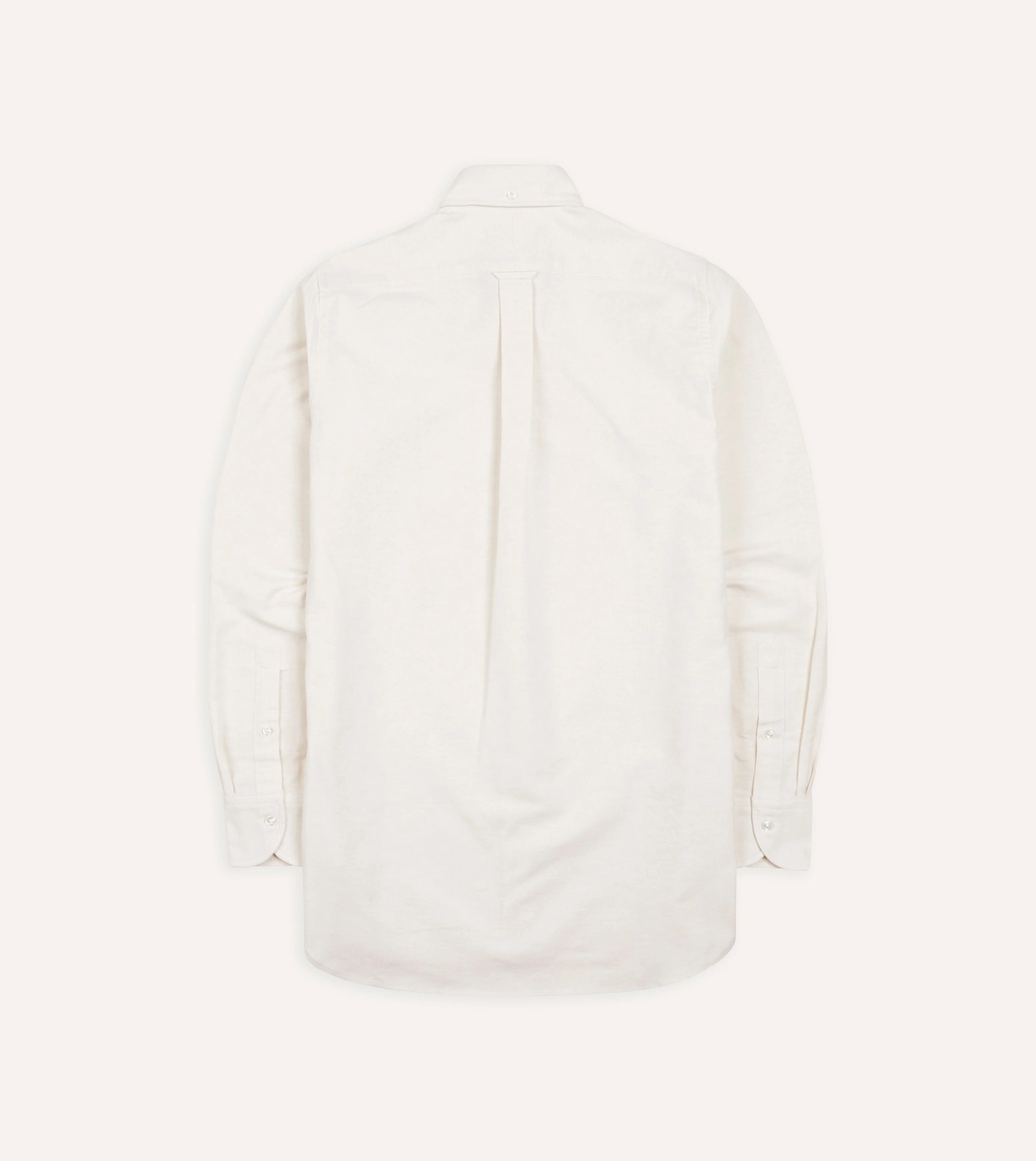 Cream Cotton Oxford Cloth Button-Down Shirt - Image 5