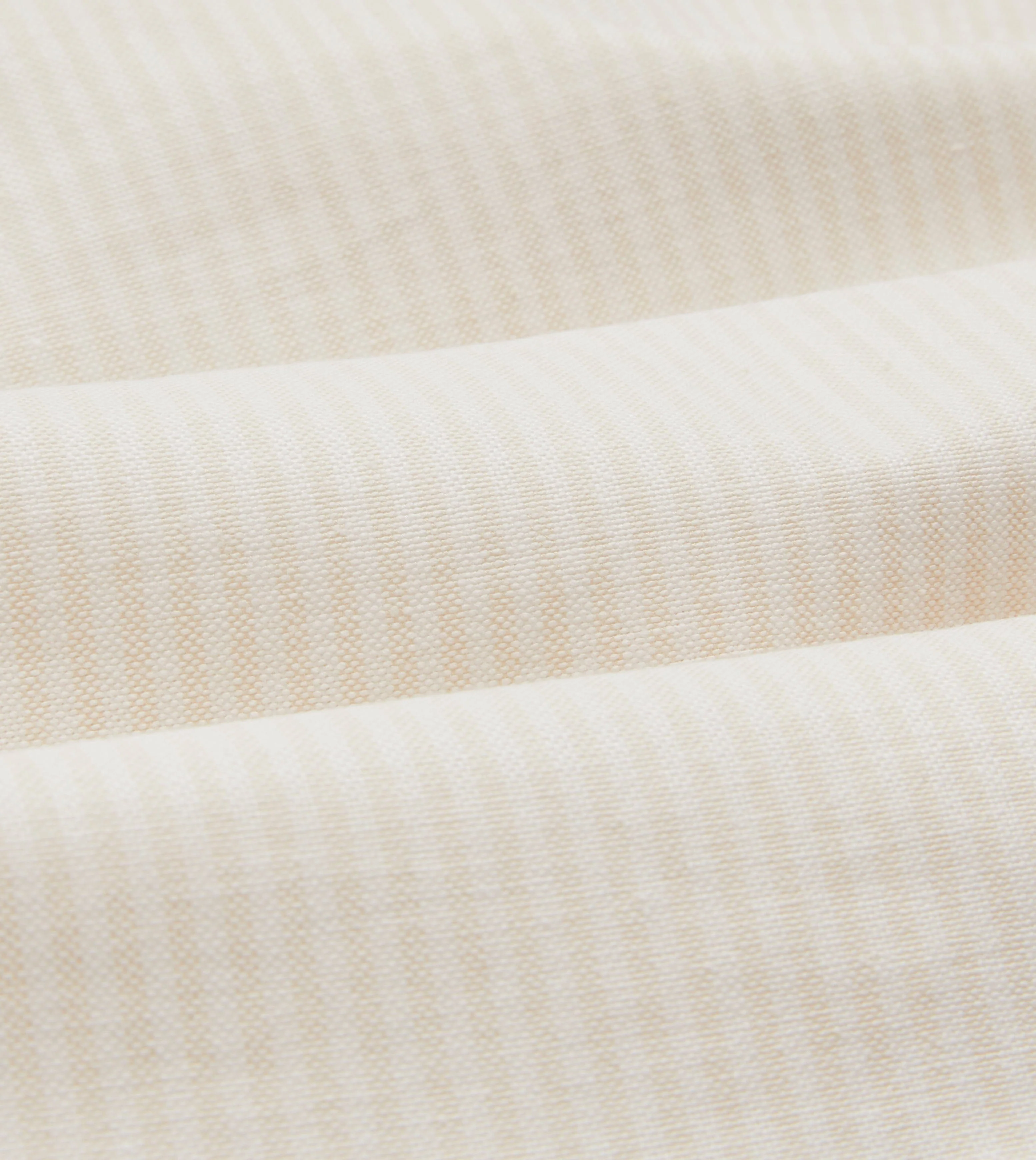 Cream Ticking Stripe Cotton Oxford Cloth Button-Down Shirt - Image 2