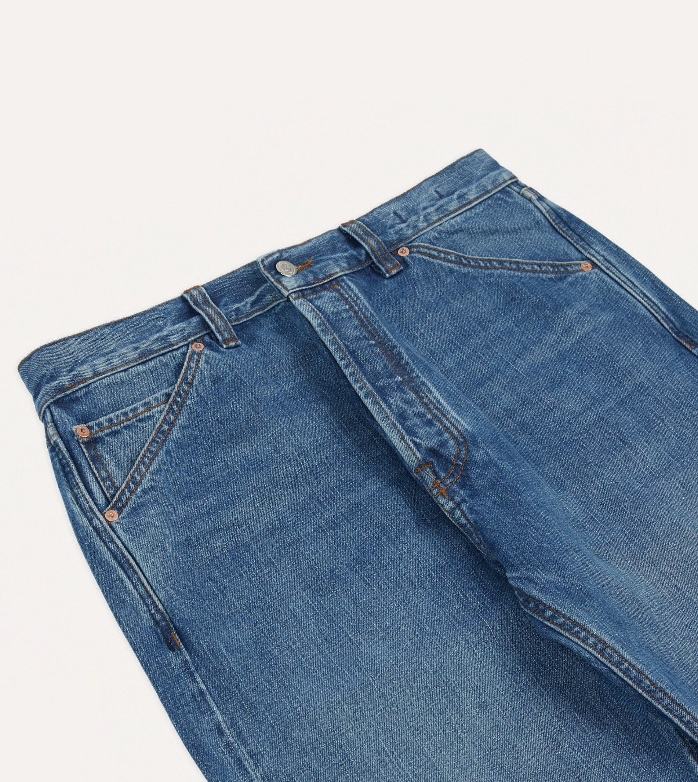 Custom Wash 14.2oz Japanese Selvedge Denim Five-Pocket Jeans - Image 4