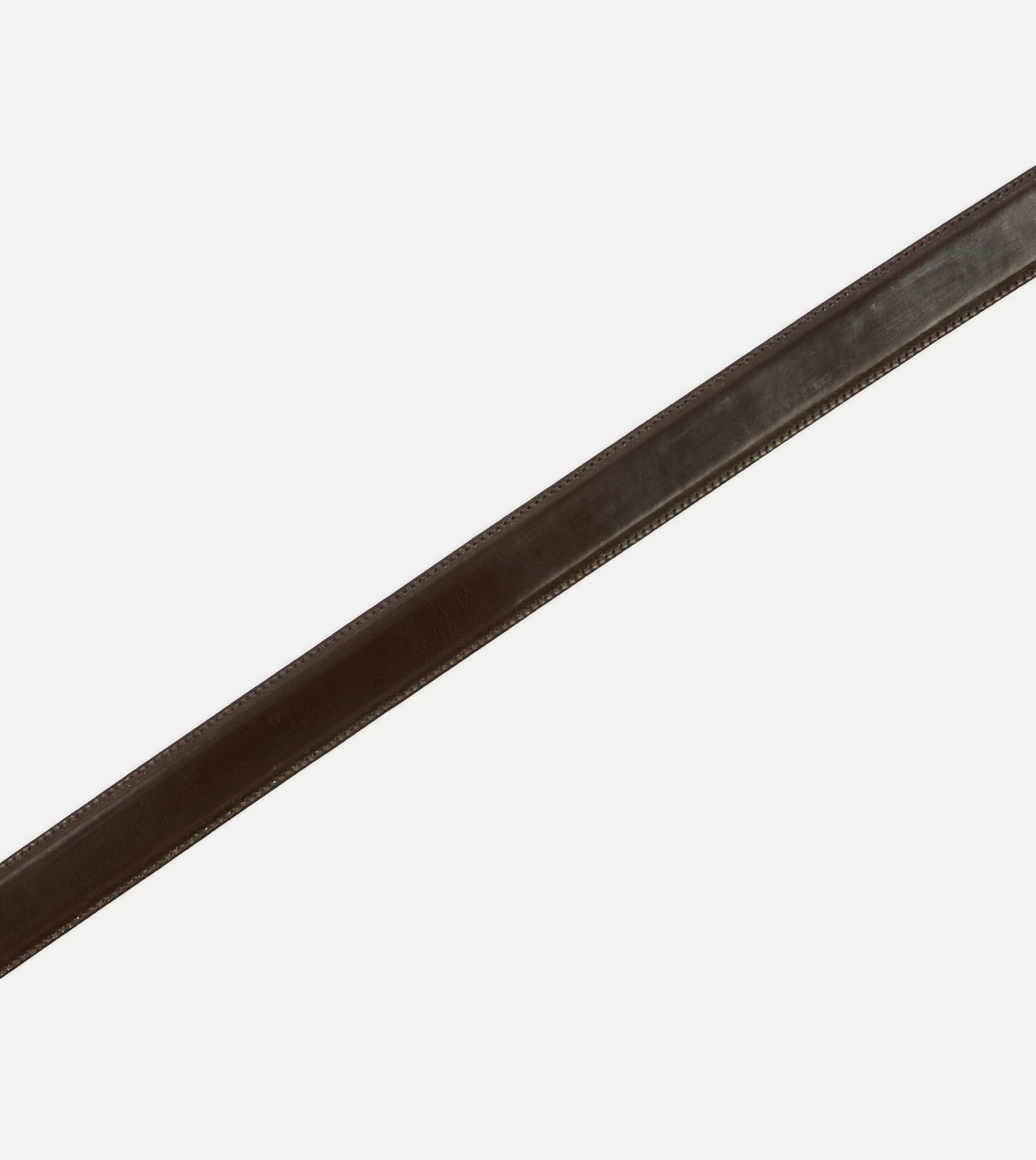 Dark Brown Bridle Calf Leather Western Belt - Image 5