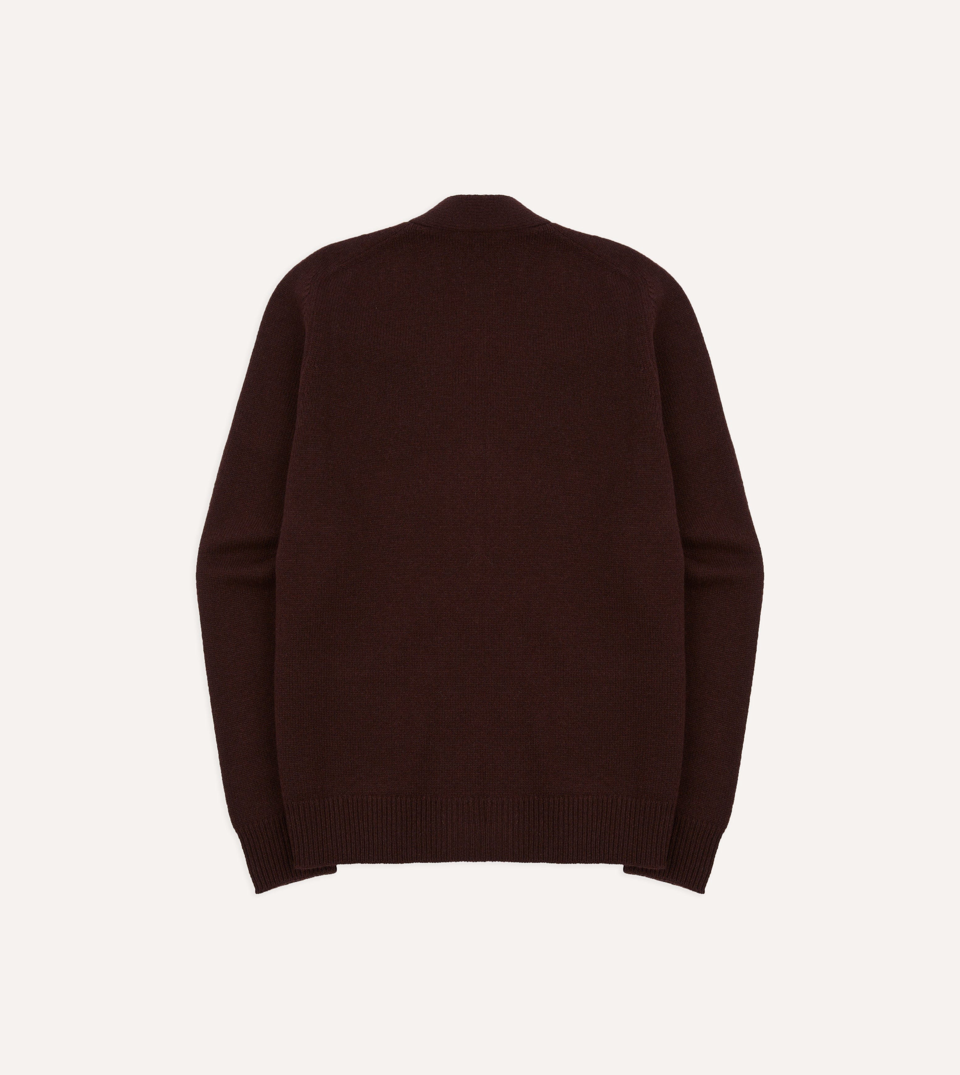 Dark Brown Lambswool 6 Button Cardigan - Image 7