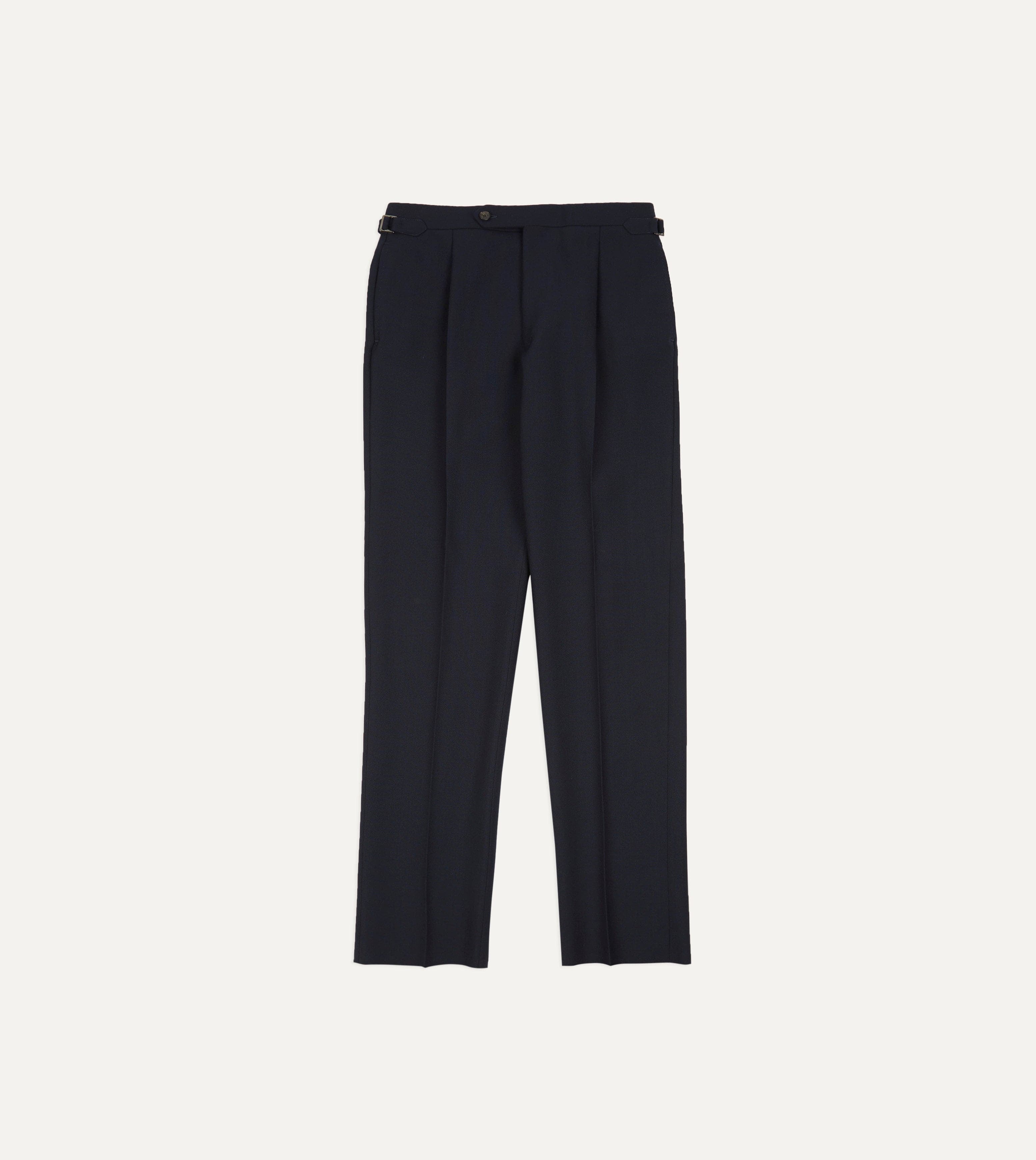 Dark Navy Fresco® Wool Single Pleat Trouser - Image 3
