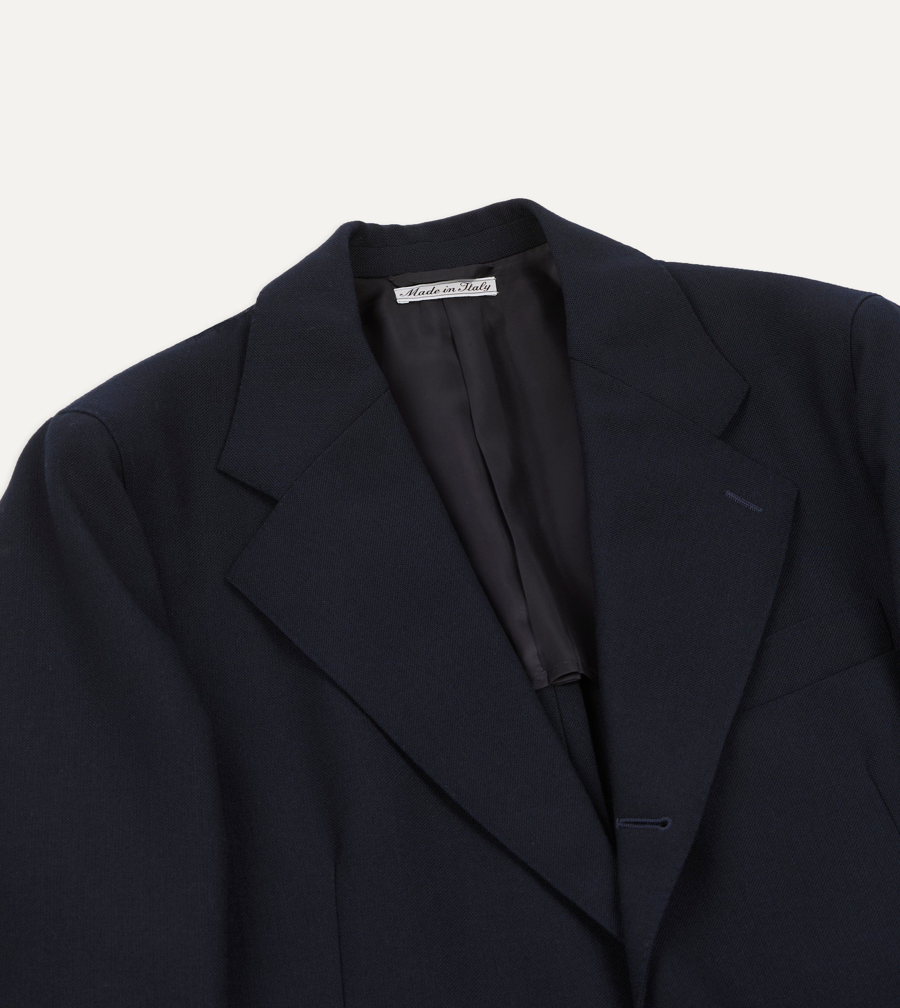 Dark Navy Fresco® Wool Tailored Jacket - Image 3