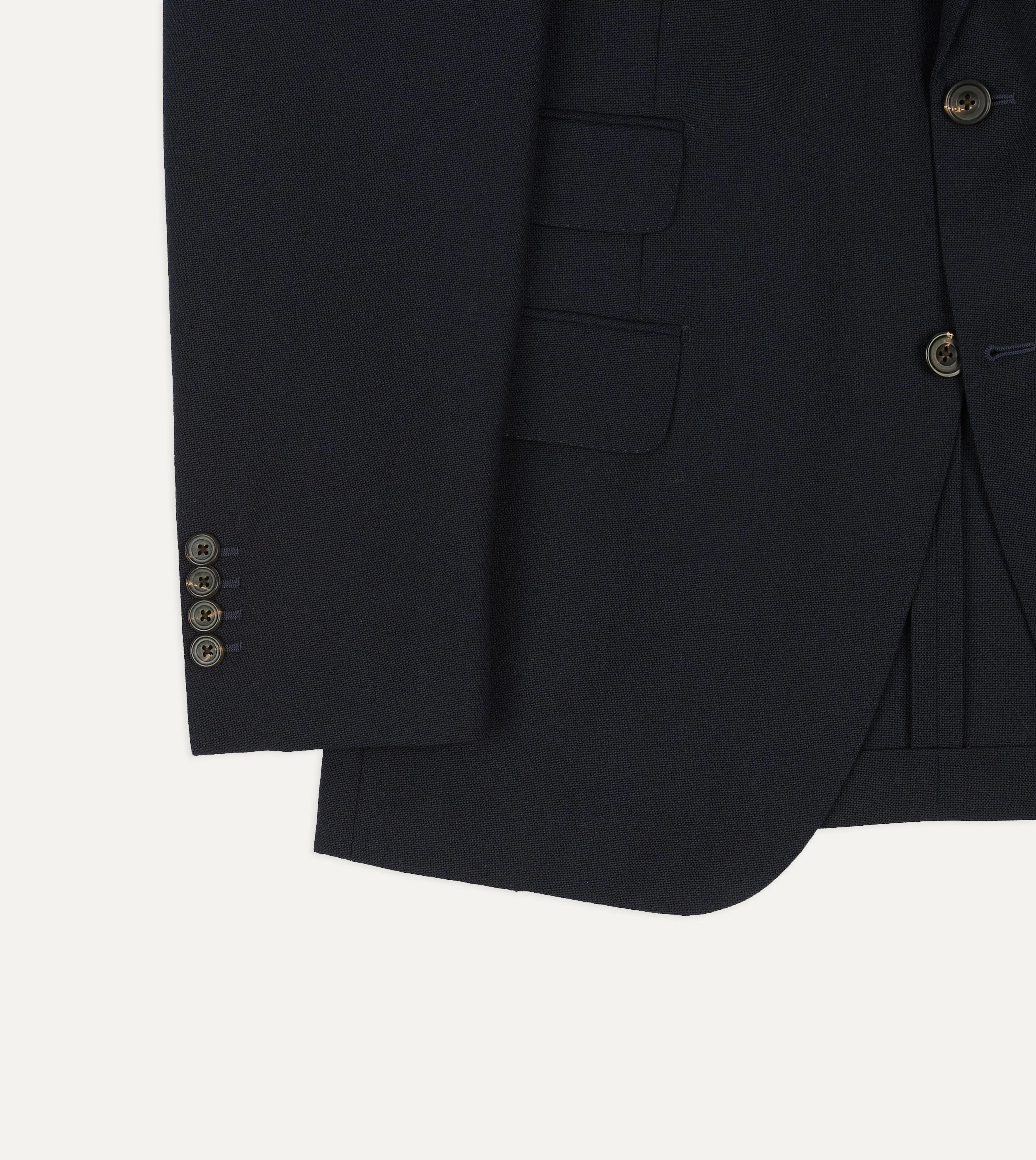 Dark Navy Fresco® Wool Tailored Jacket - Image 6