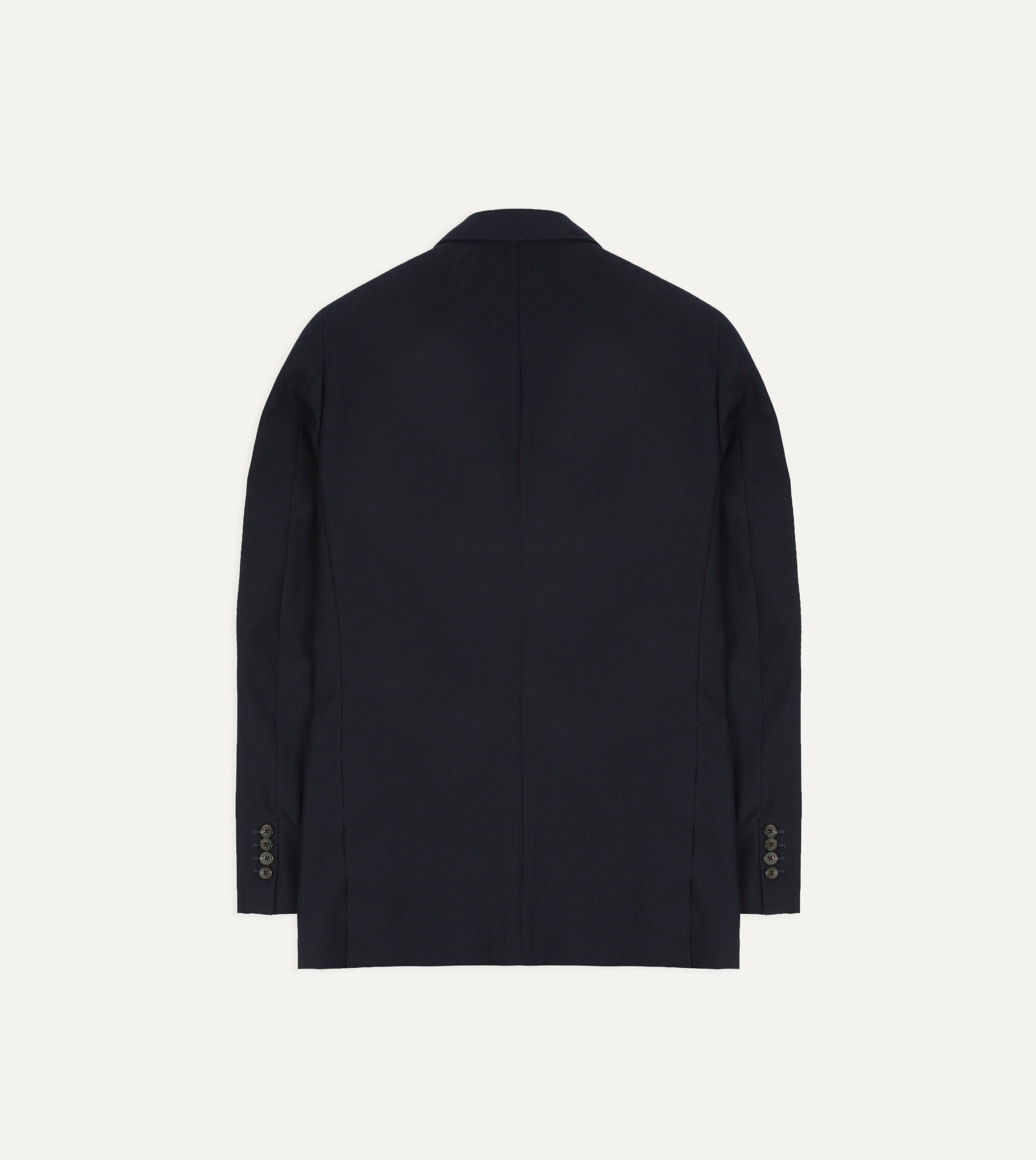 Dark Navy Fresco® Wool Tailored Jacket - Image 8