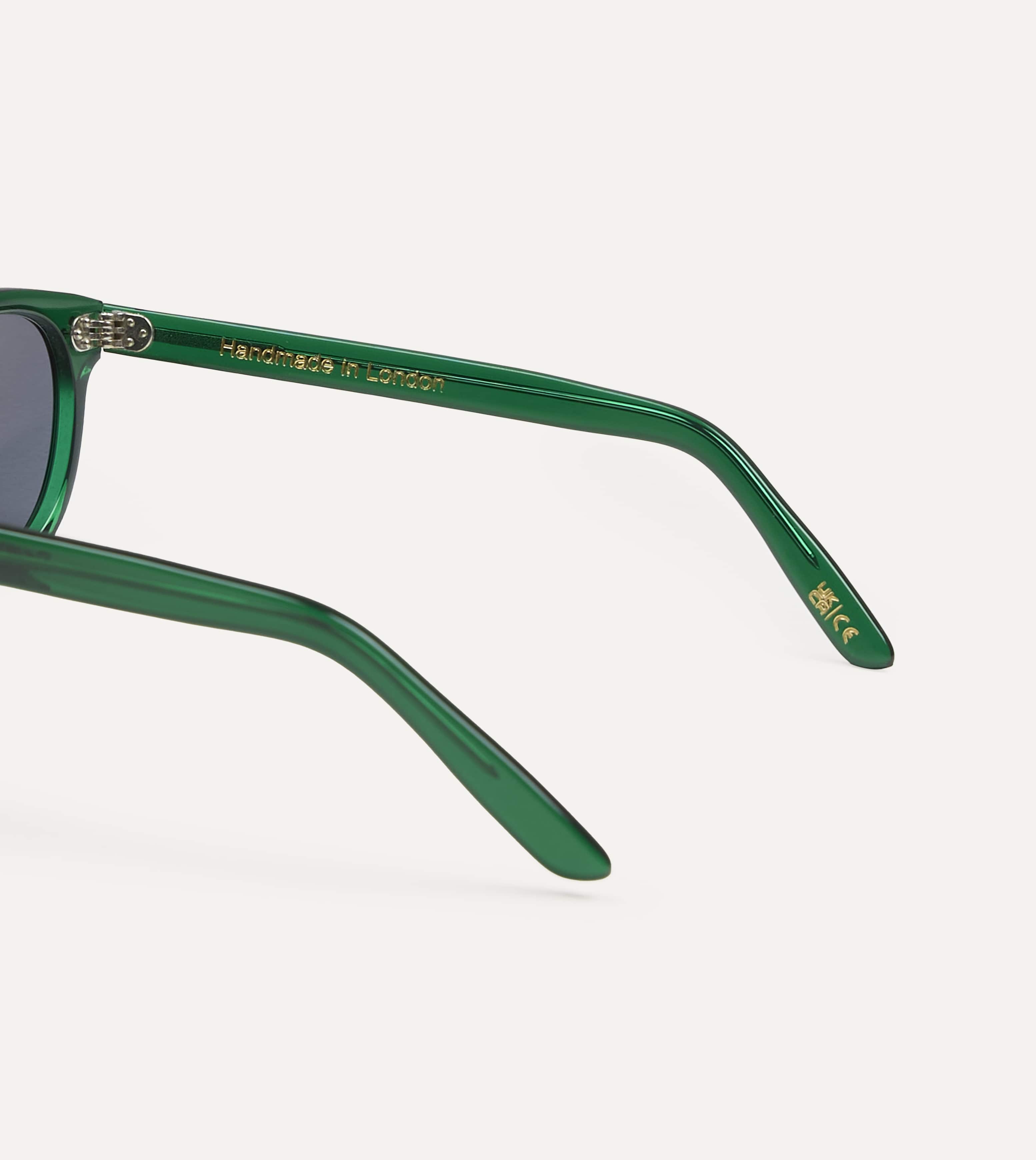 Drake's by Ransome Dark Green Panto Frame Sunglasses - Image 6