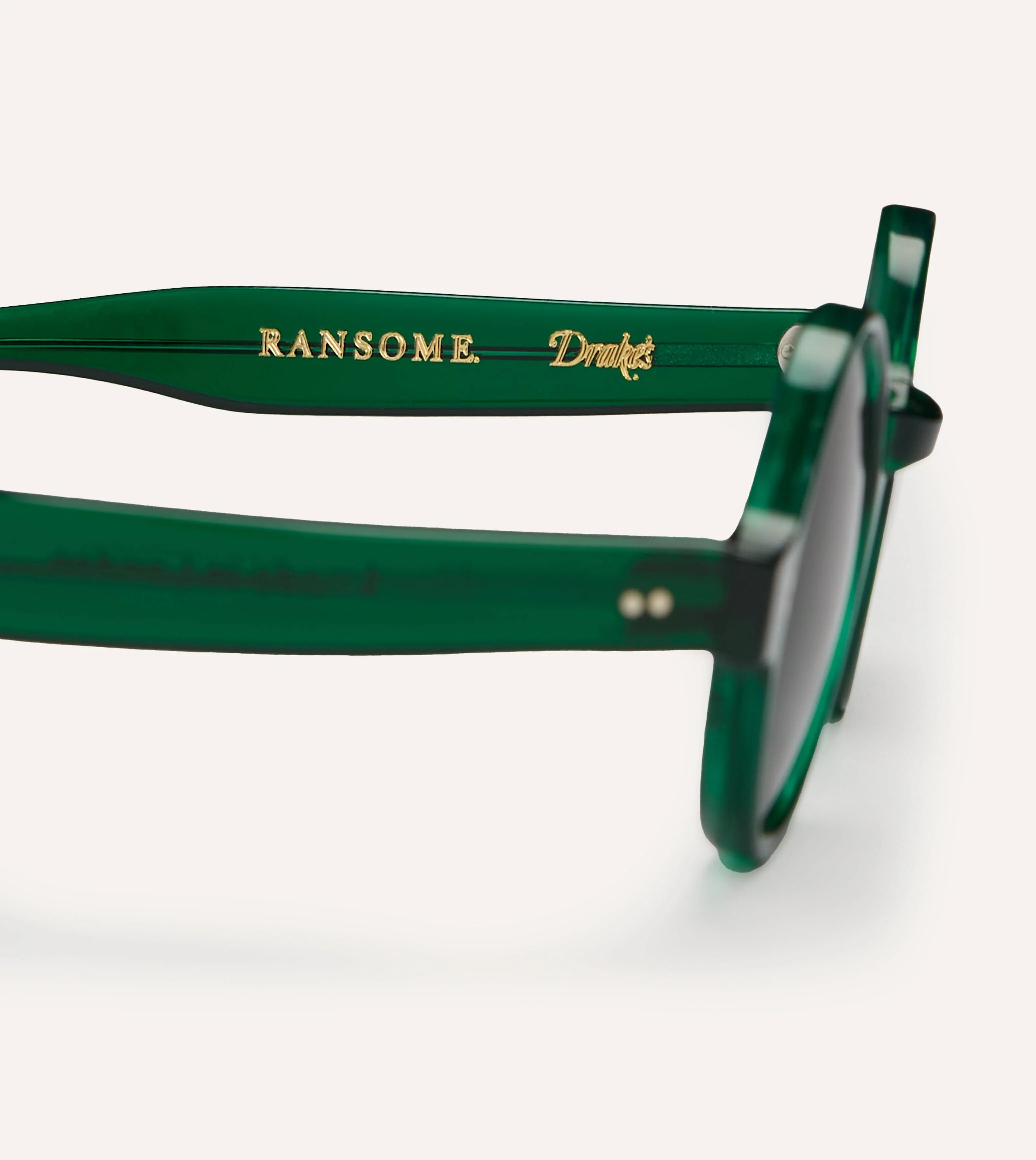 Drake's by Ransome Dark Green Round Frame Sunglasses - Image 4