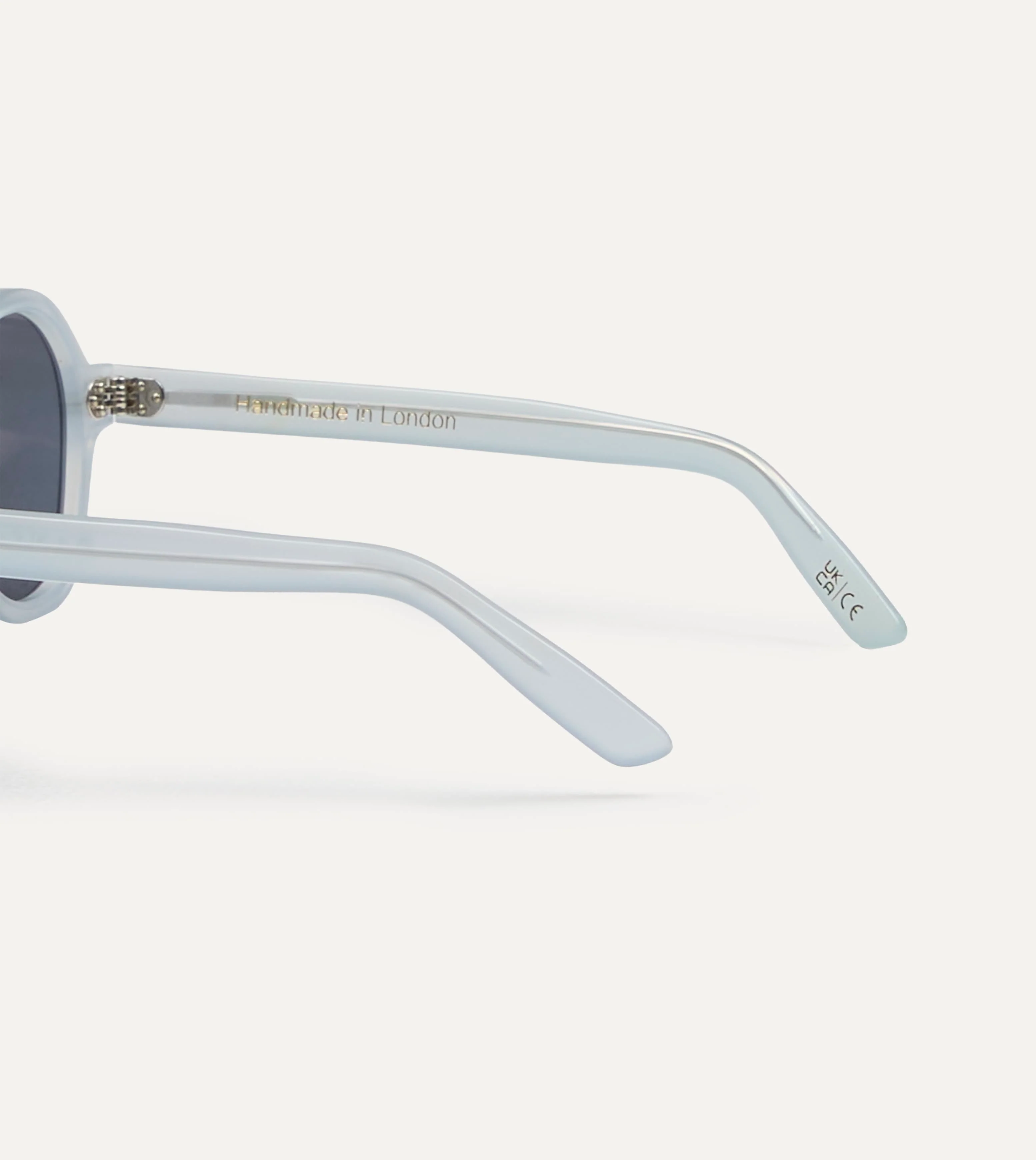 Drake's by Ransome Dusty Grey Oval Frame Sunglasses - Image 6