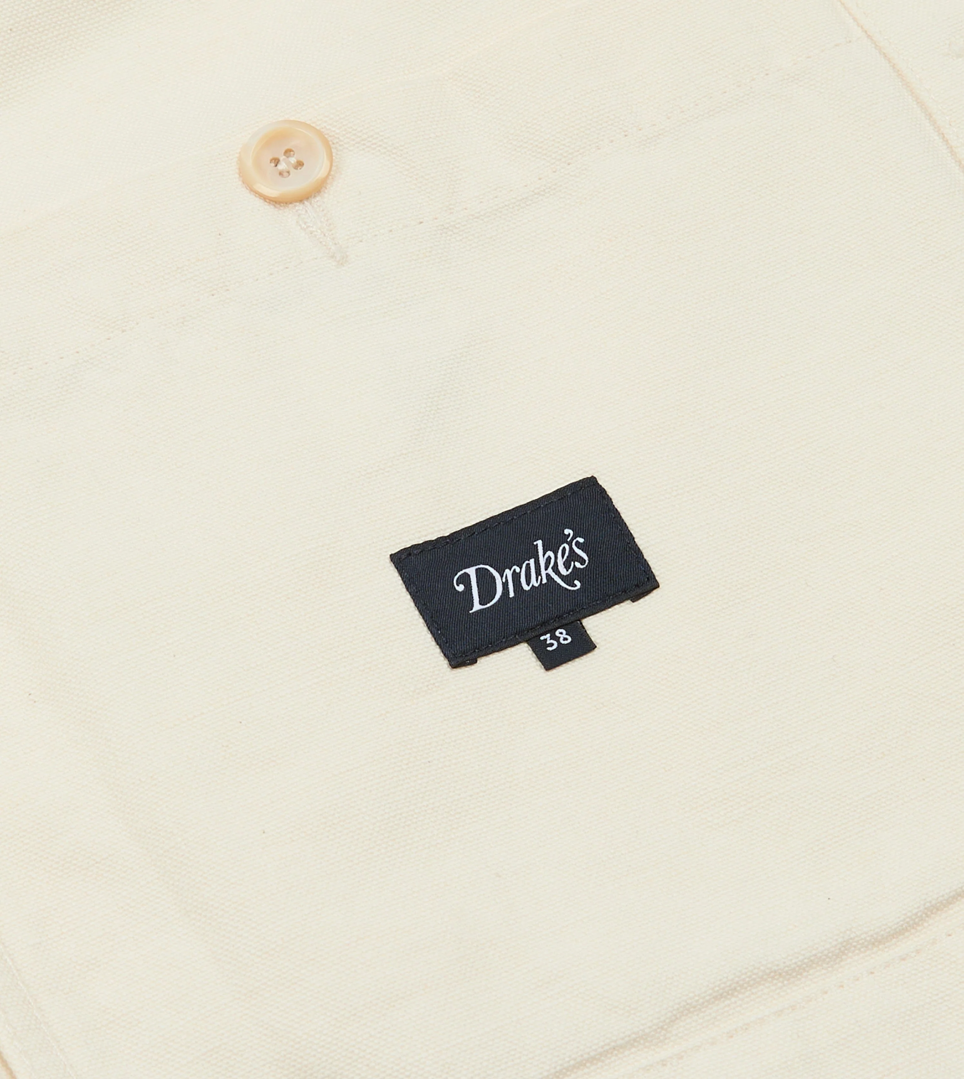 Ecru Cotton-Linen Double-Breasted Chore Coat - Image 9