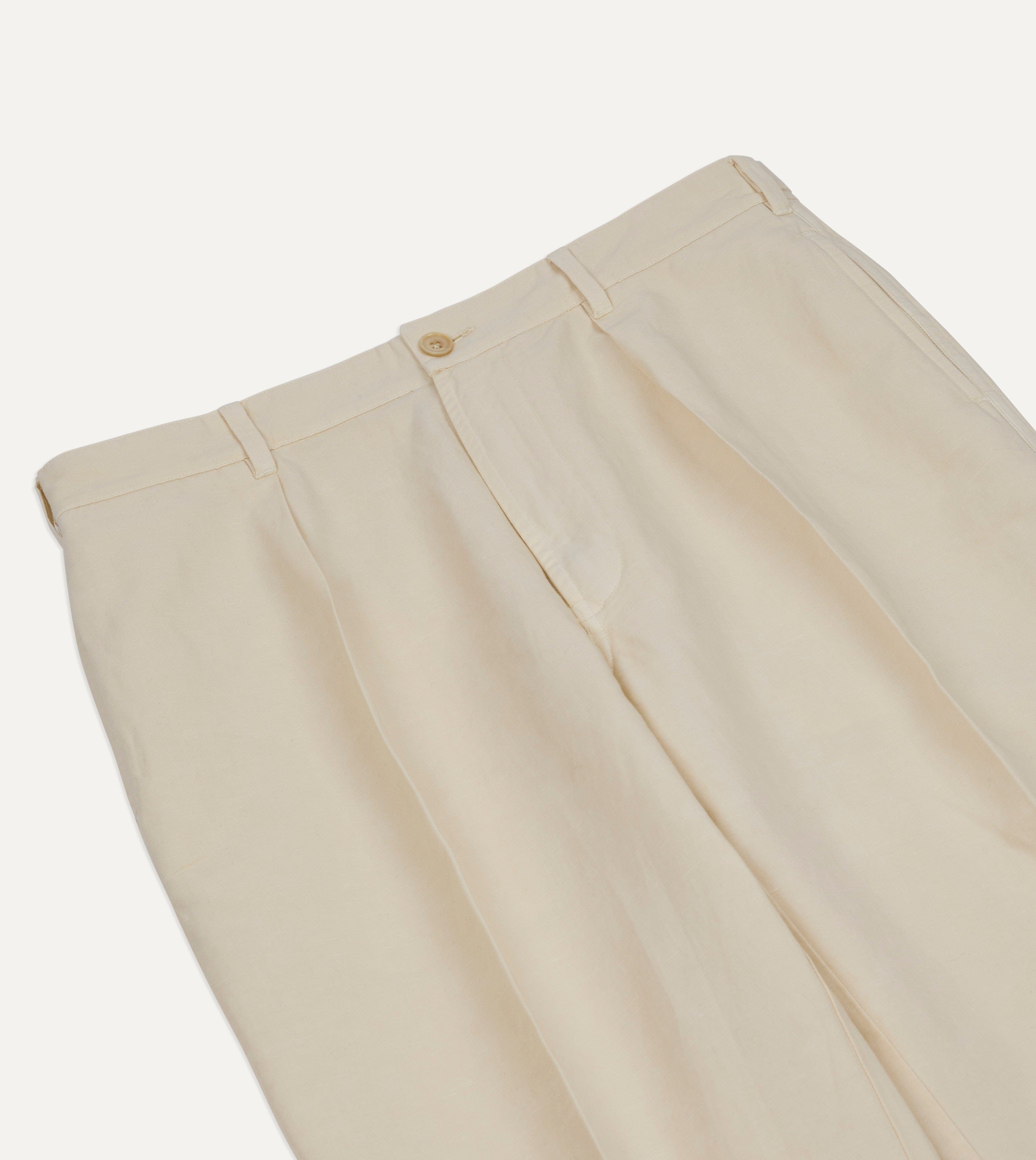 Ecru Cotton-Linen Games Trouser - Image 4