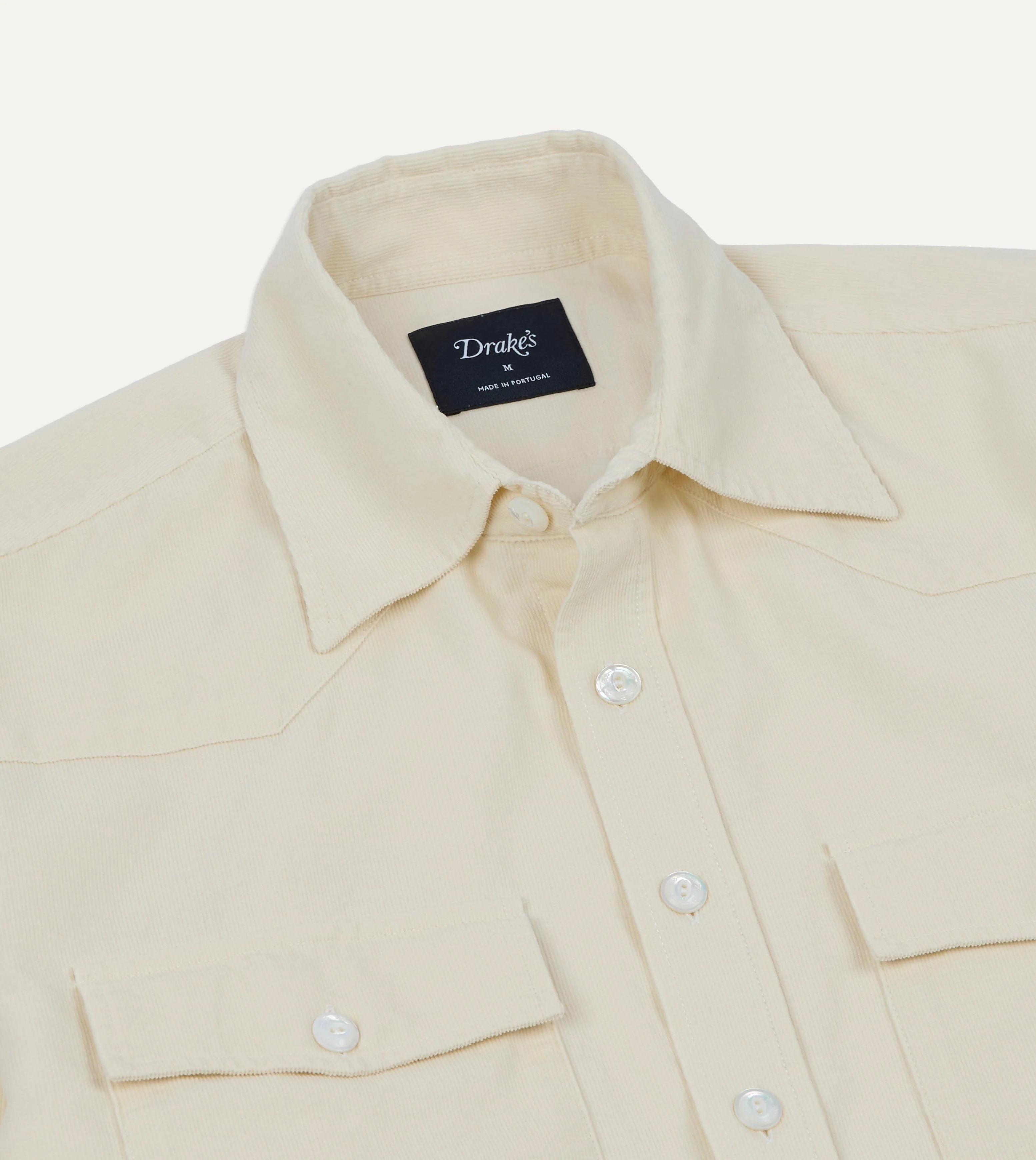 Ecru Needlecord Two-Pocket Western Shirt - Image 5