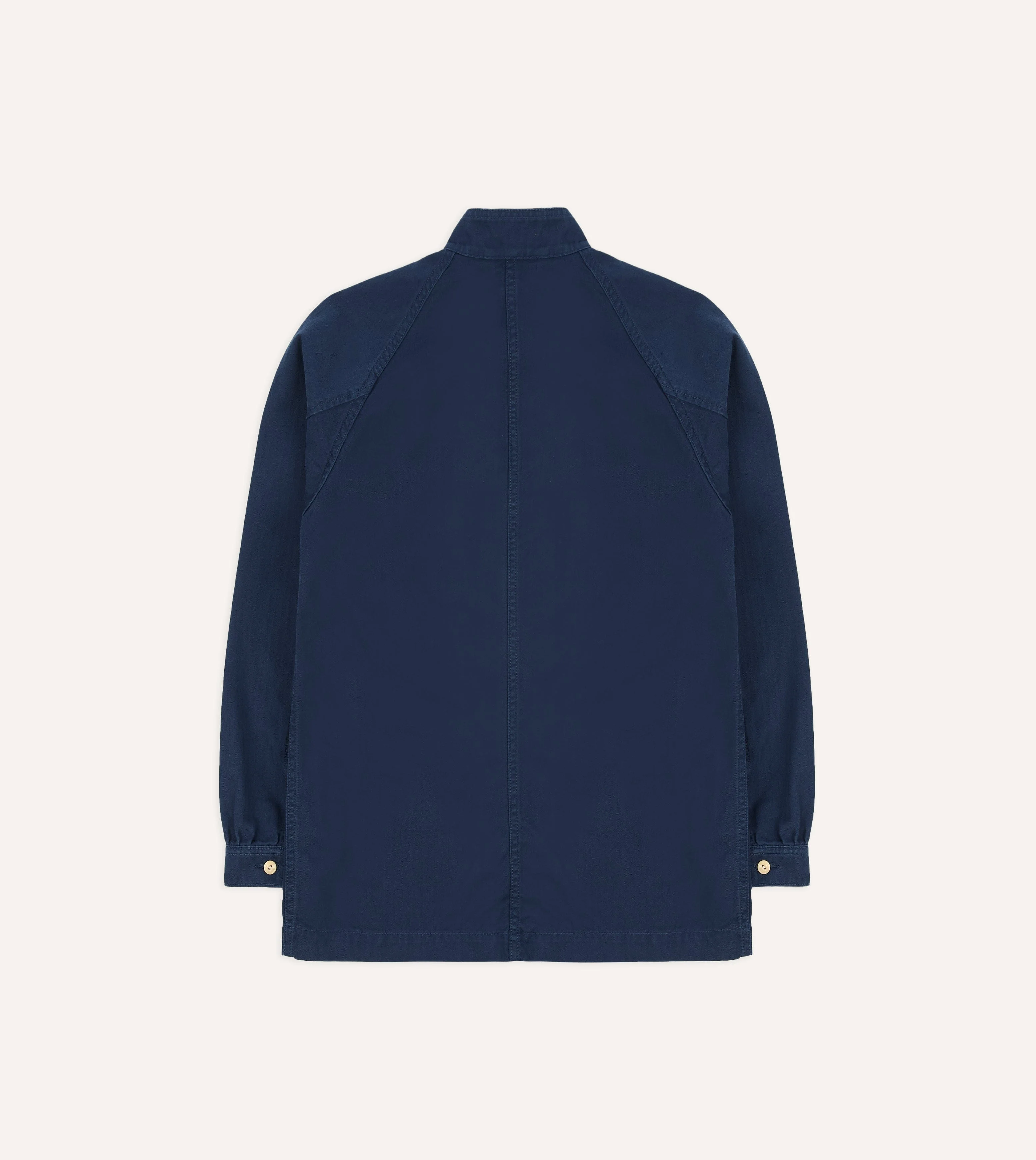 French Blue Herringbone Cotton Artist Chore Jacket - Image 12