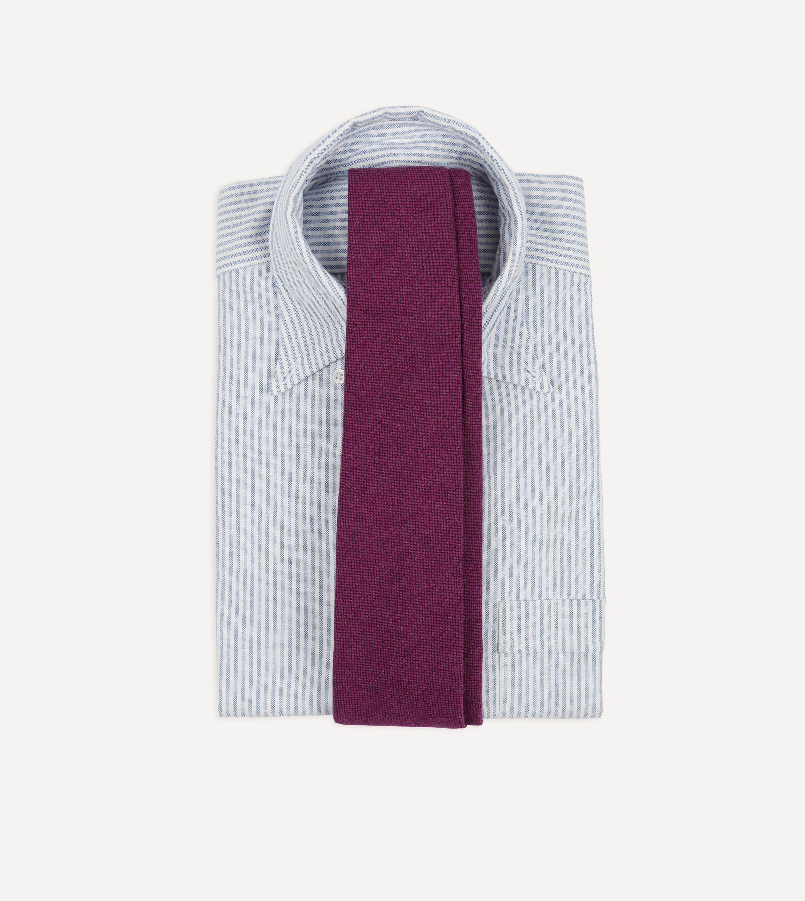 Fuchsia Pure Cashmere Solid Tipped Tie - Image 2