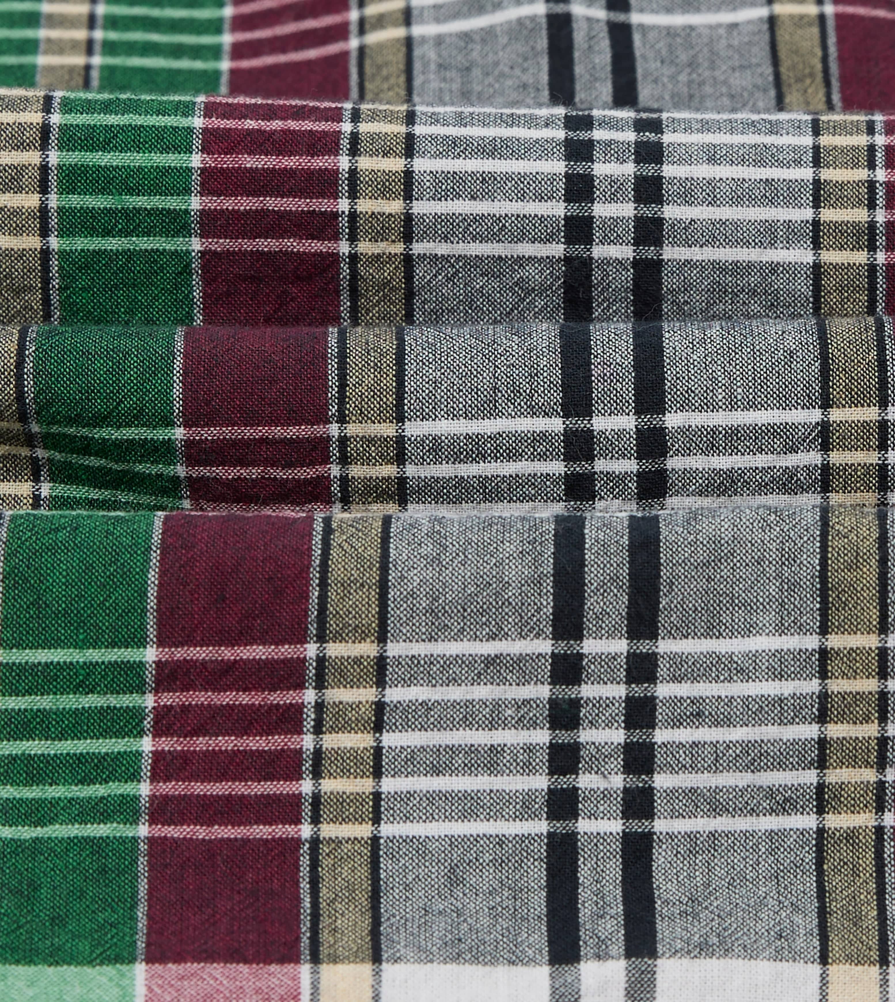Green and Burgundy Madras Check Cotton Button-Down Shirt - Image 3