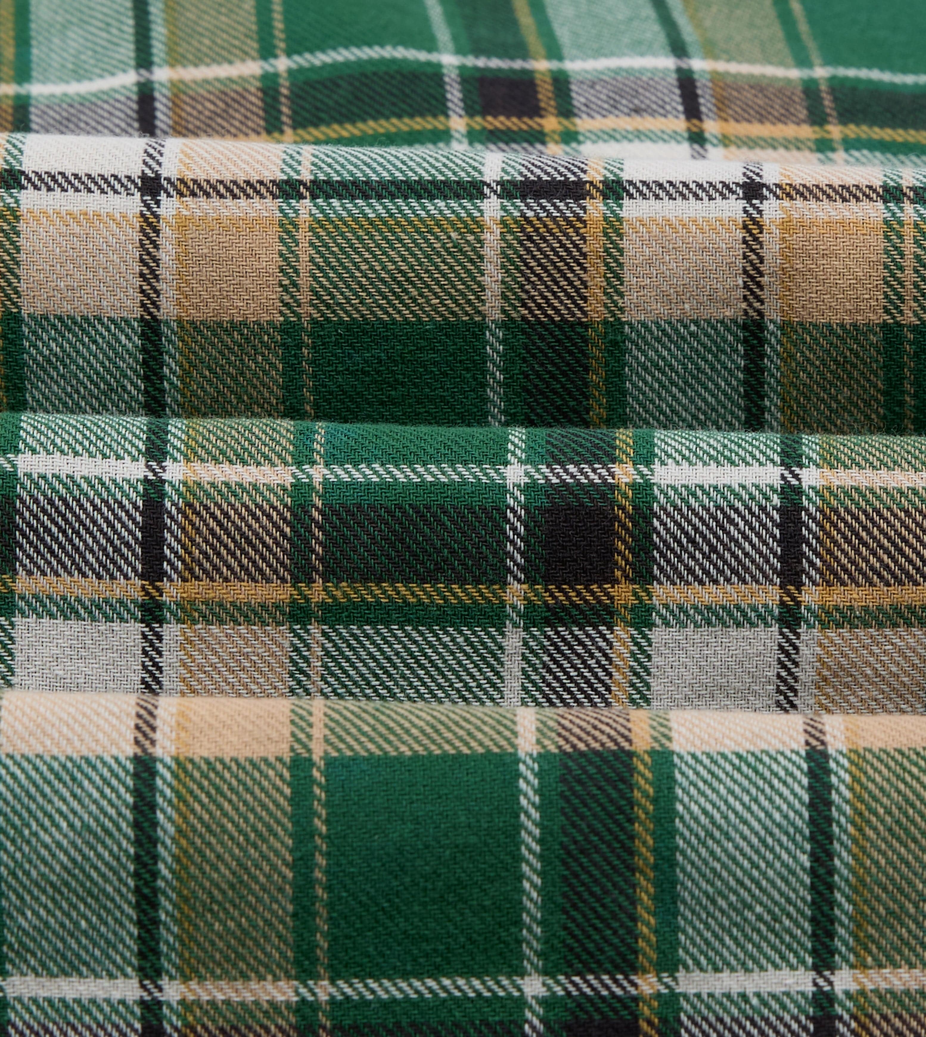 Green Check Cotton Two-Pocket Work Shirt - Image 4