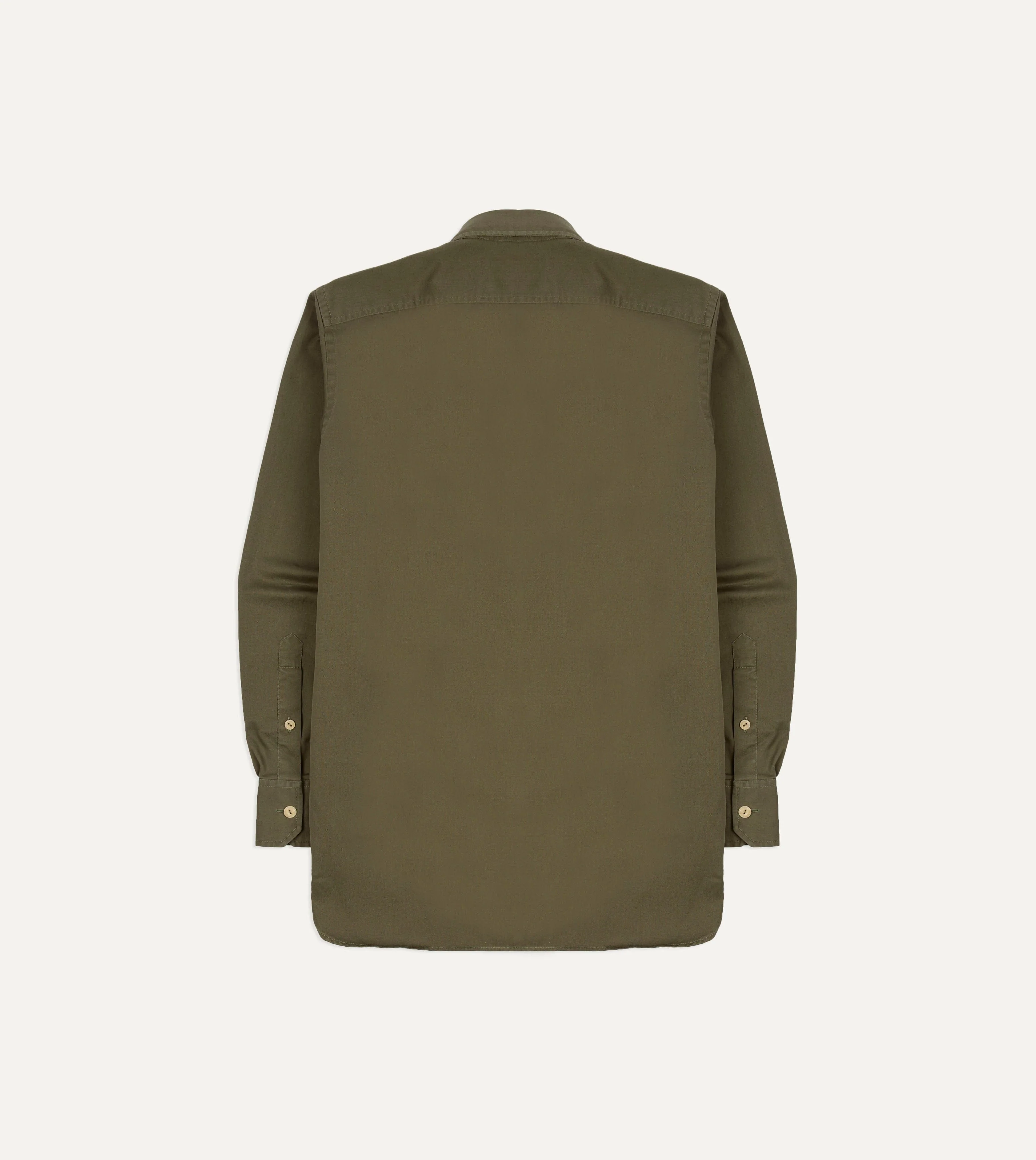 Green Cotton Long Point Collar Work Shirt - Image 6