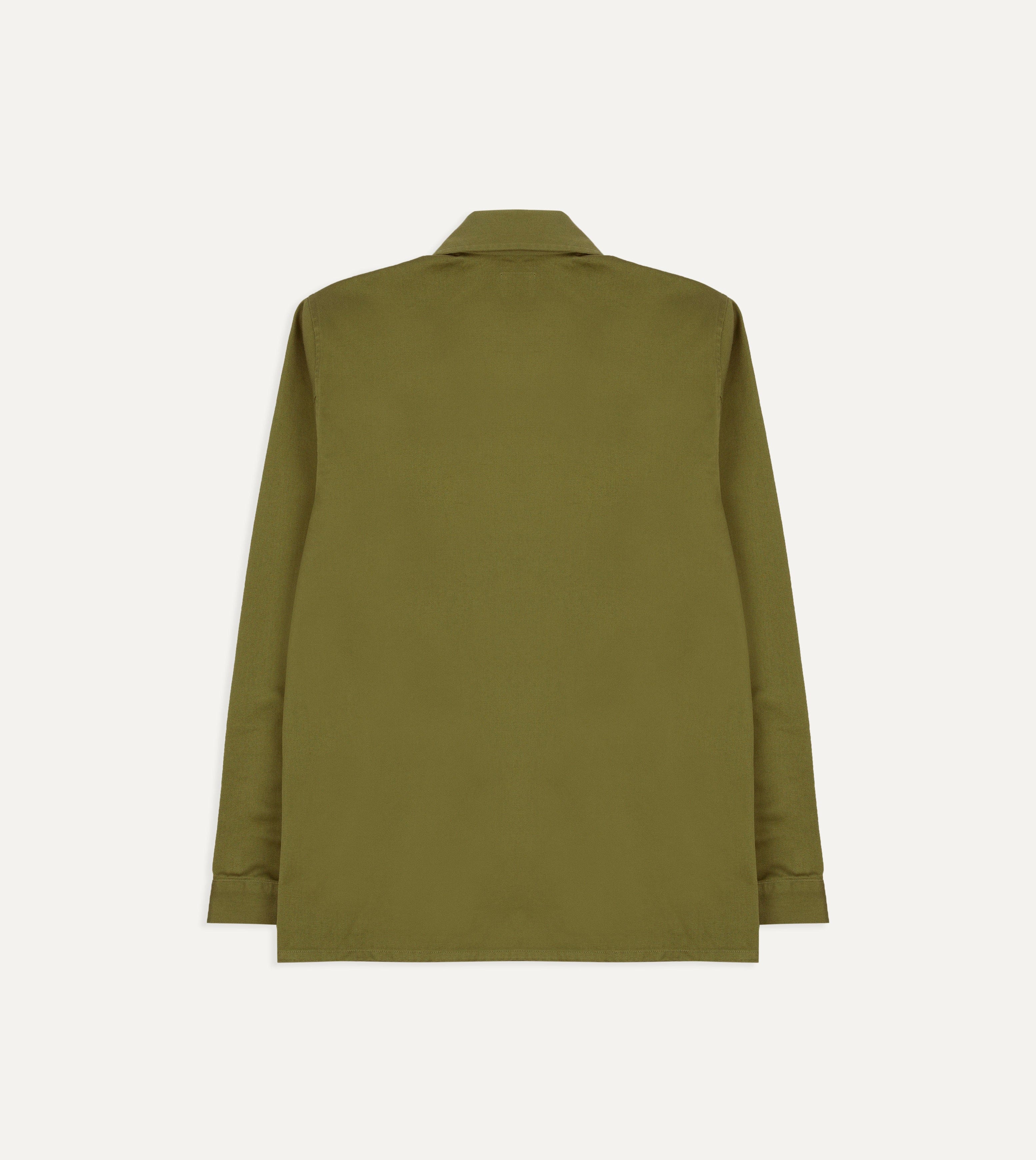Green Cotton Twill Three-Pocket Overshirt - Image 7