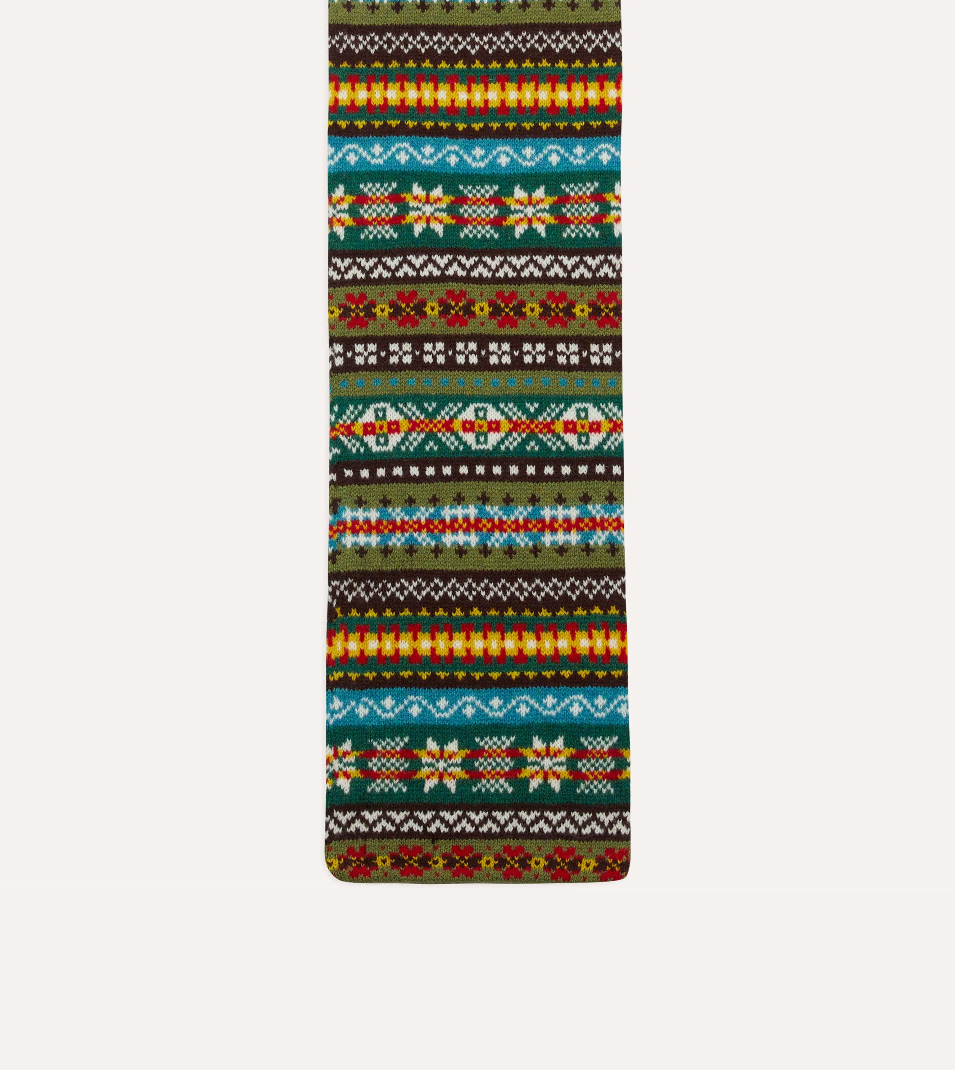 Green Fair Isle Lambswool Scarf - Image 3