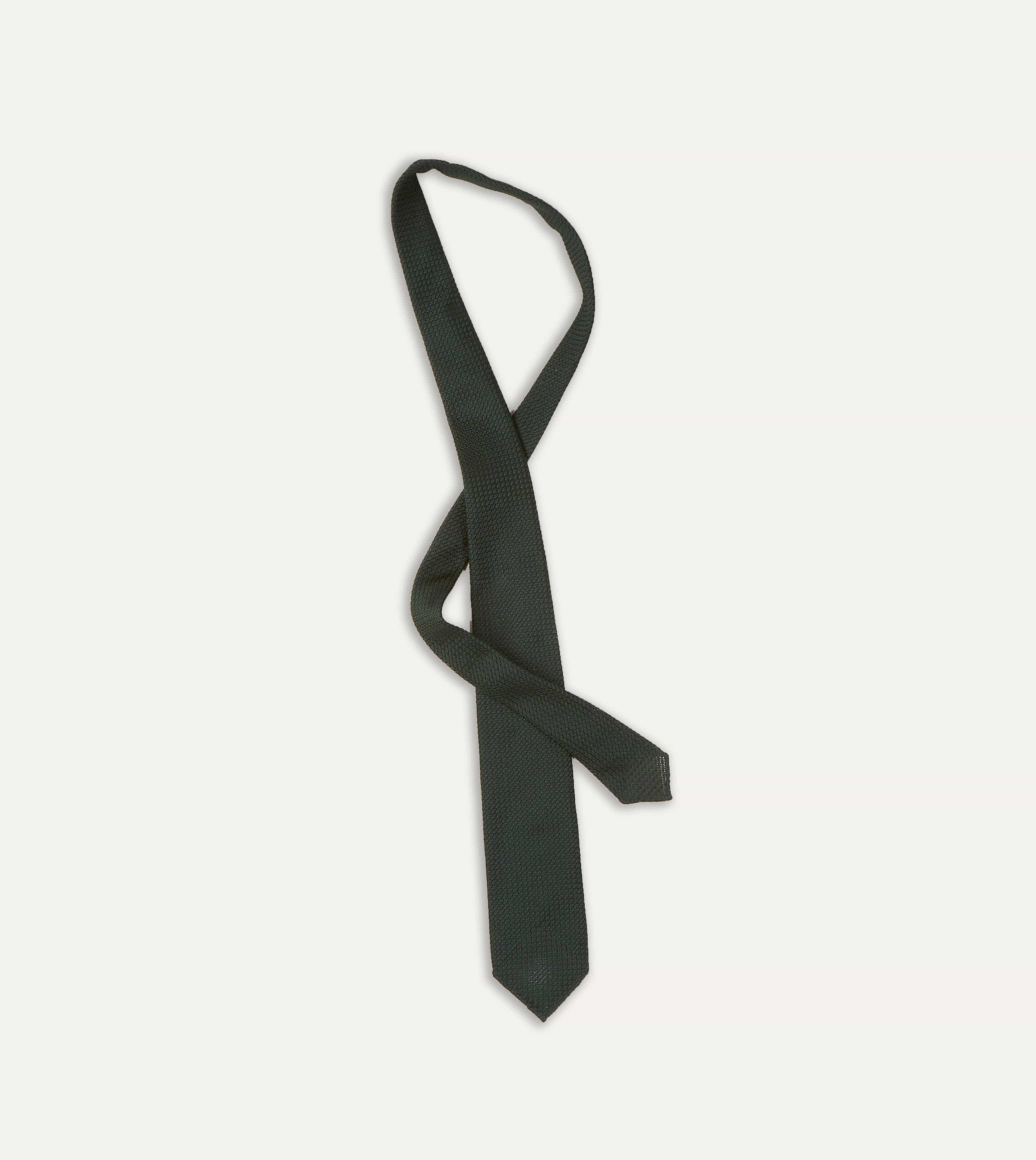 Green Hand Rolled Large Knot Grenadine Tie - Image 4