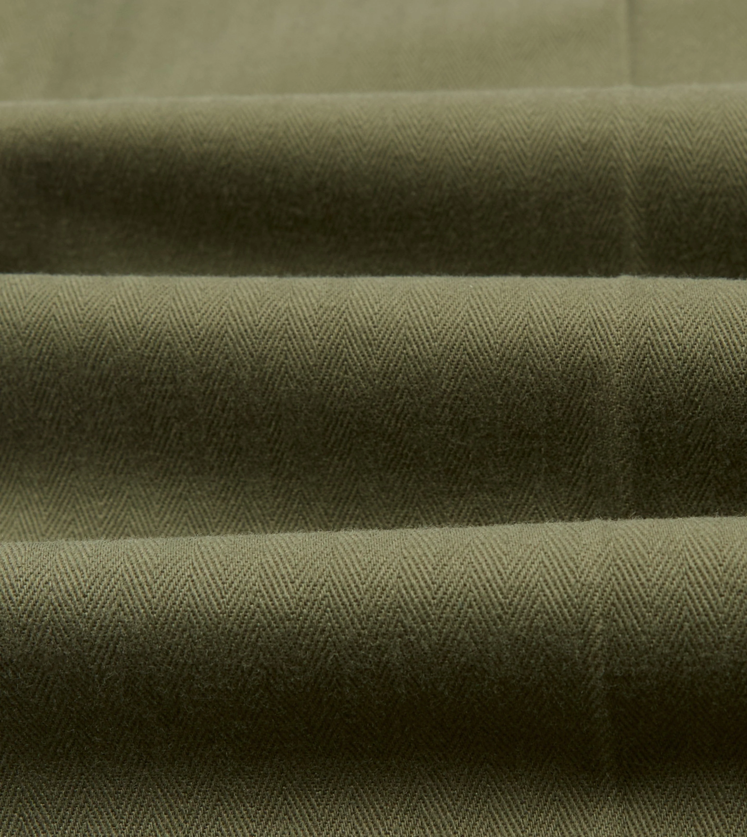 Green Herringbone Cotton Wide Leg Flat Front Chino - Image 3