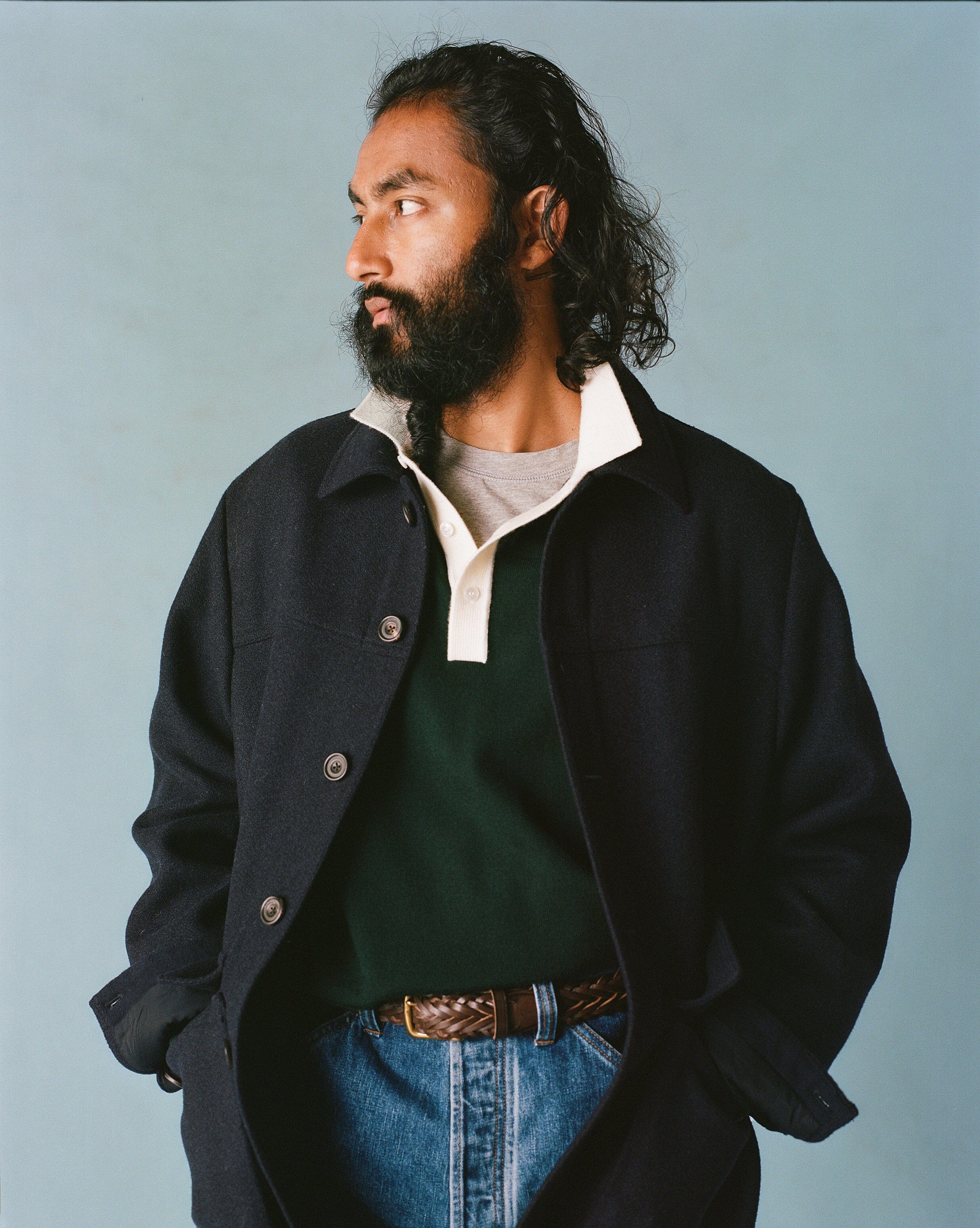 Green Merino Wool Knitted Rugby Shirt - Image 6