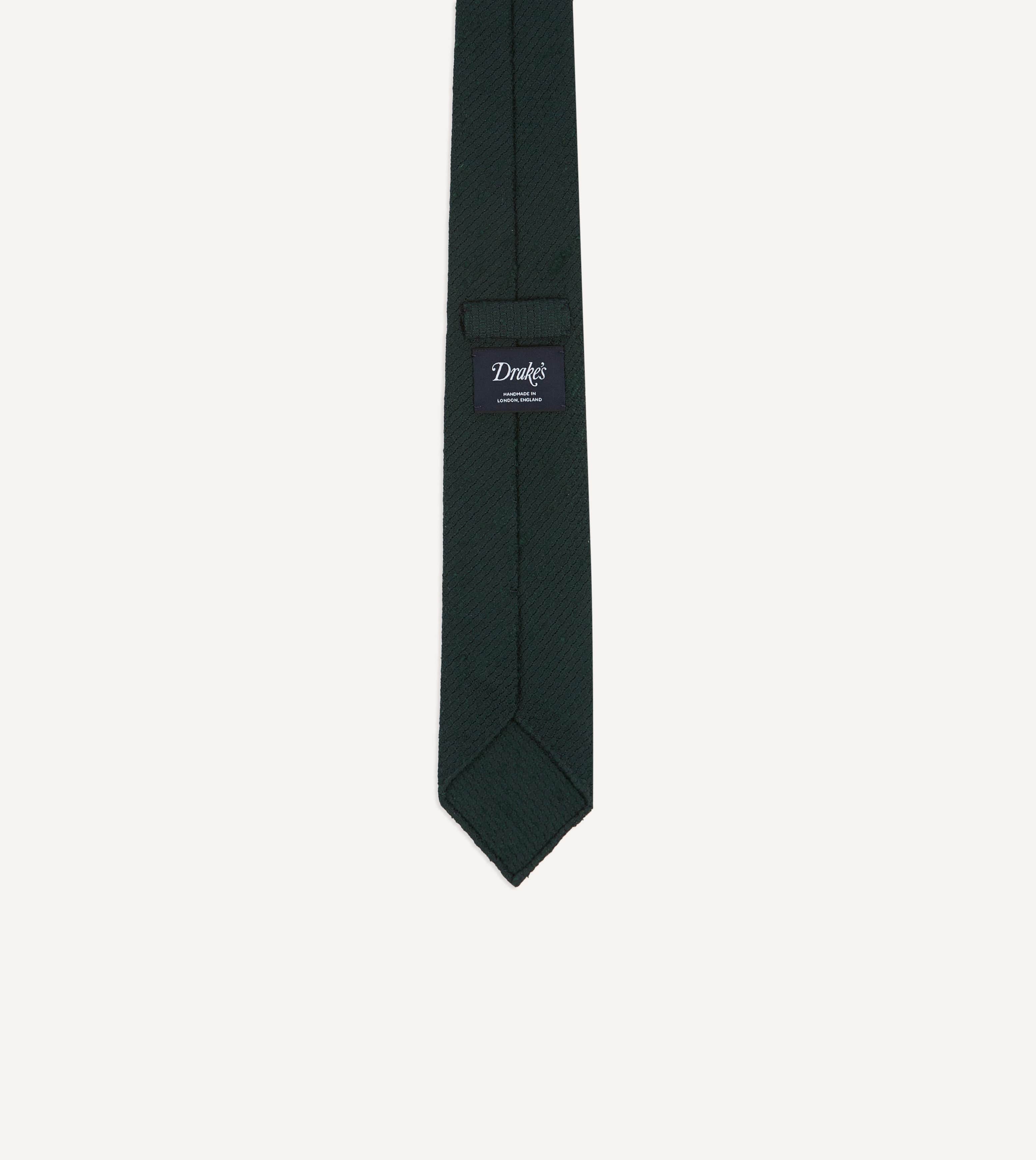 Green Shantung Silk Hand-Rolled Tie - Image 3
